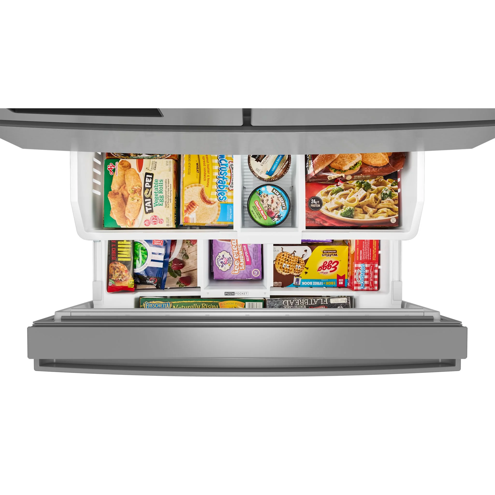 Whirlpool 29 Cu. Ft. Family-Sized Capacity French door refrigerator with Flexible Temperature Drawer - Fingerprint-Resistant Stainless Finish (WRMF3536SZ) - Image 7