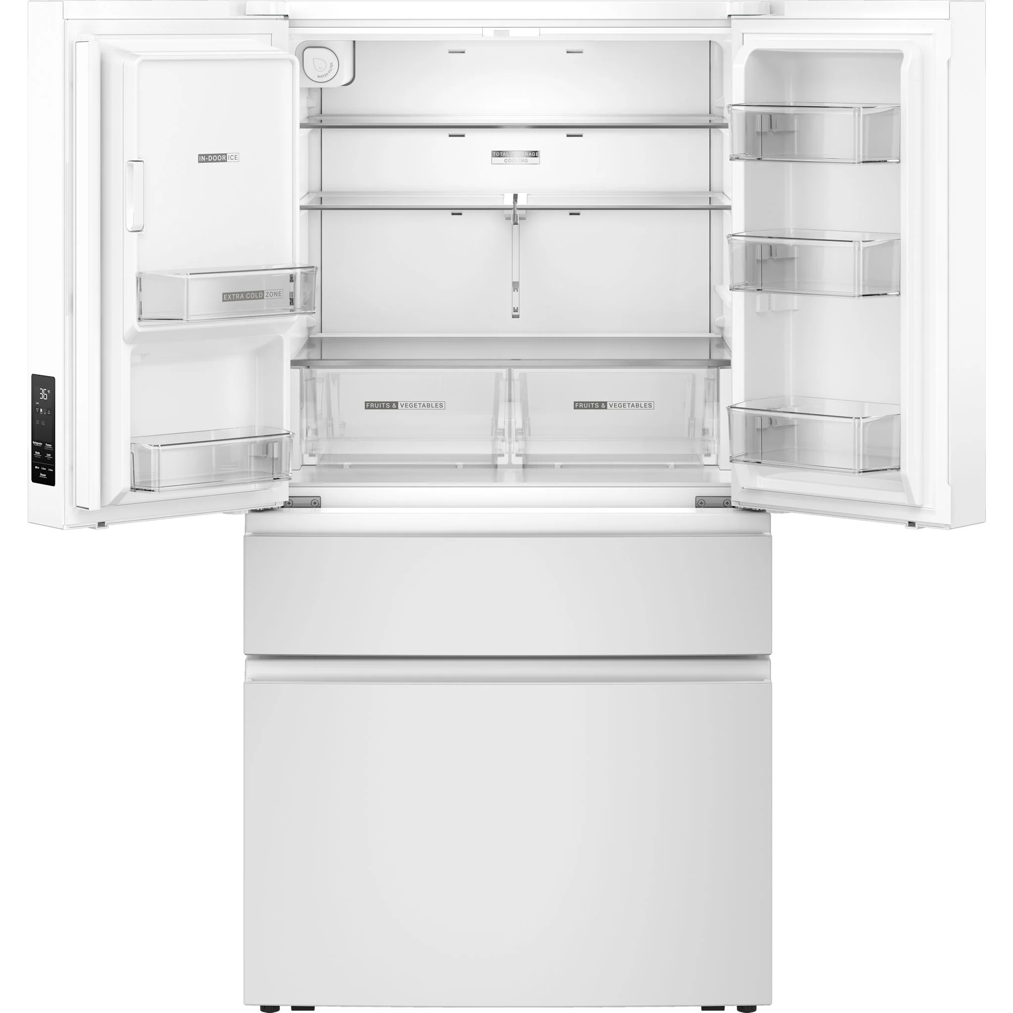 Whirlpool 29 Cu. Ft. Family-Sized Capacity French door refrigerator with Flexible Temperature Drawer - White (WRMF3536SW) - Image 4