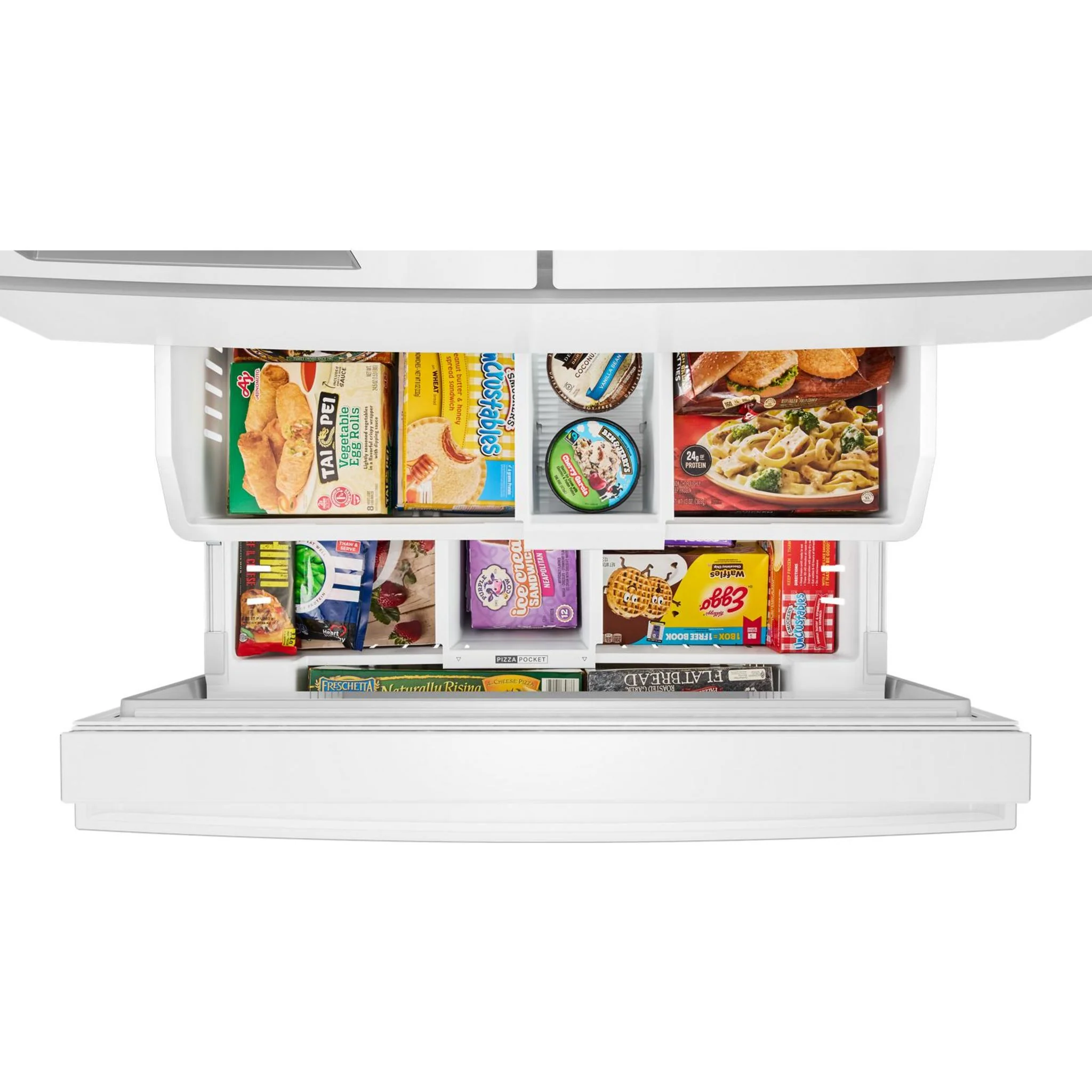 Whirlpool 29 Cu. Ft. Family-Sized Capacity French door refrigerator with Flexible Temperature Drawer - White (WRMF3536SW) - Image 8