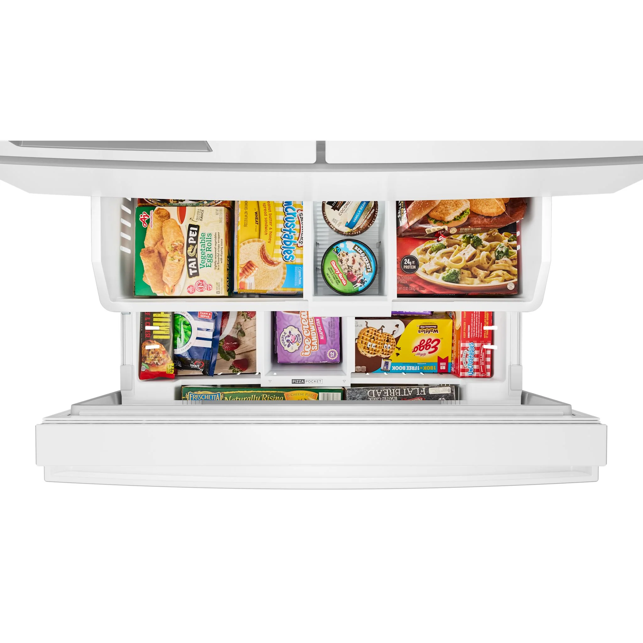 Whirlpool 29 Cu. Ft. Family-Sized Capacity French door refrigerator with Flexible Temperature Drawer - White (WRMF3636SW) - Image 9