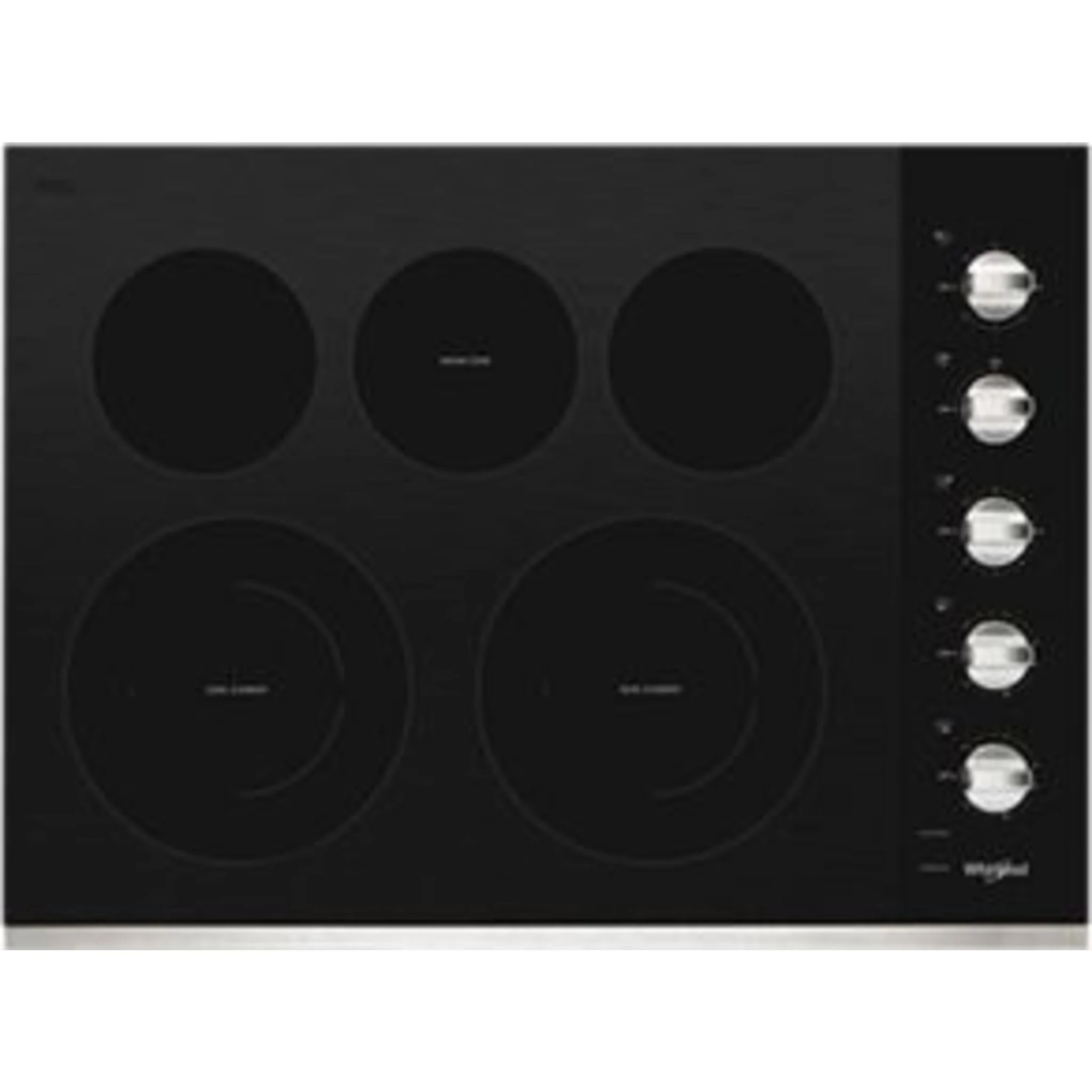 Whirlpool 30-inch Electric Ceramic Glass Cooktop with Two Dual Radiant Elements -Stainless Steel (WCE77US0HS) - Image 5