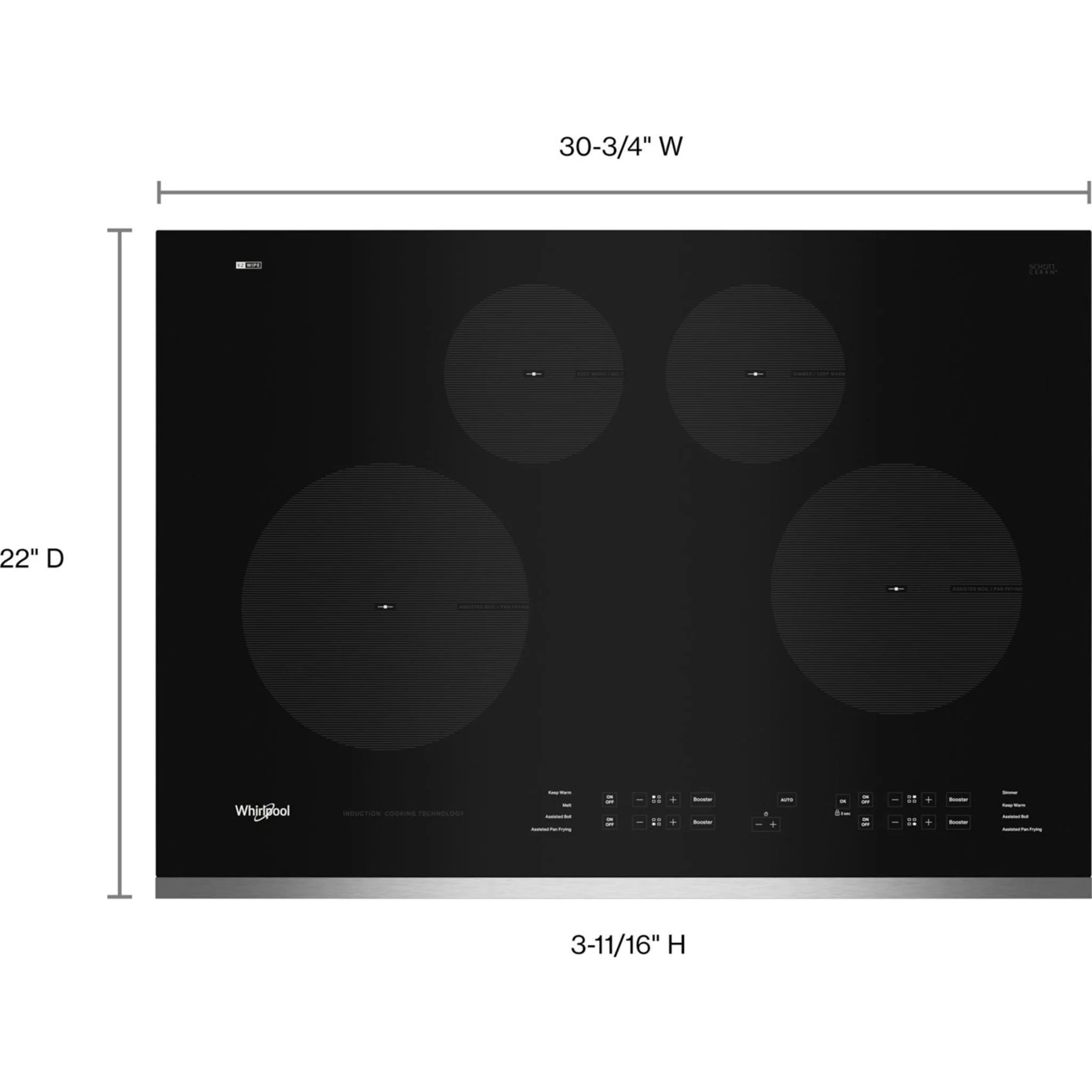 Whirlpool 30-Inch Induction Cooktop -Stainless Steel (WCI55US0JS) - Image 17