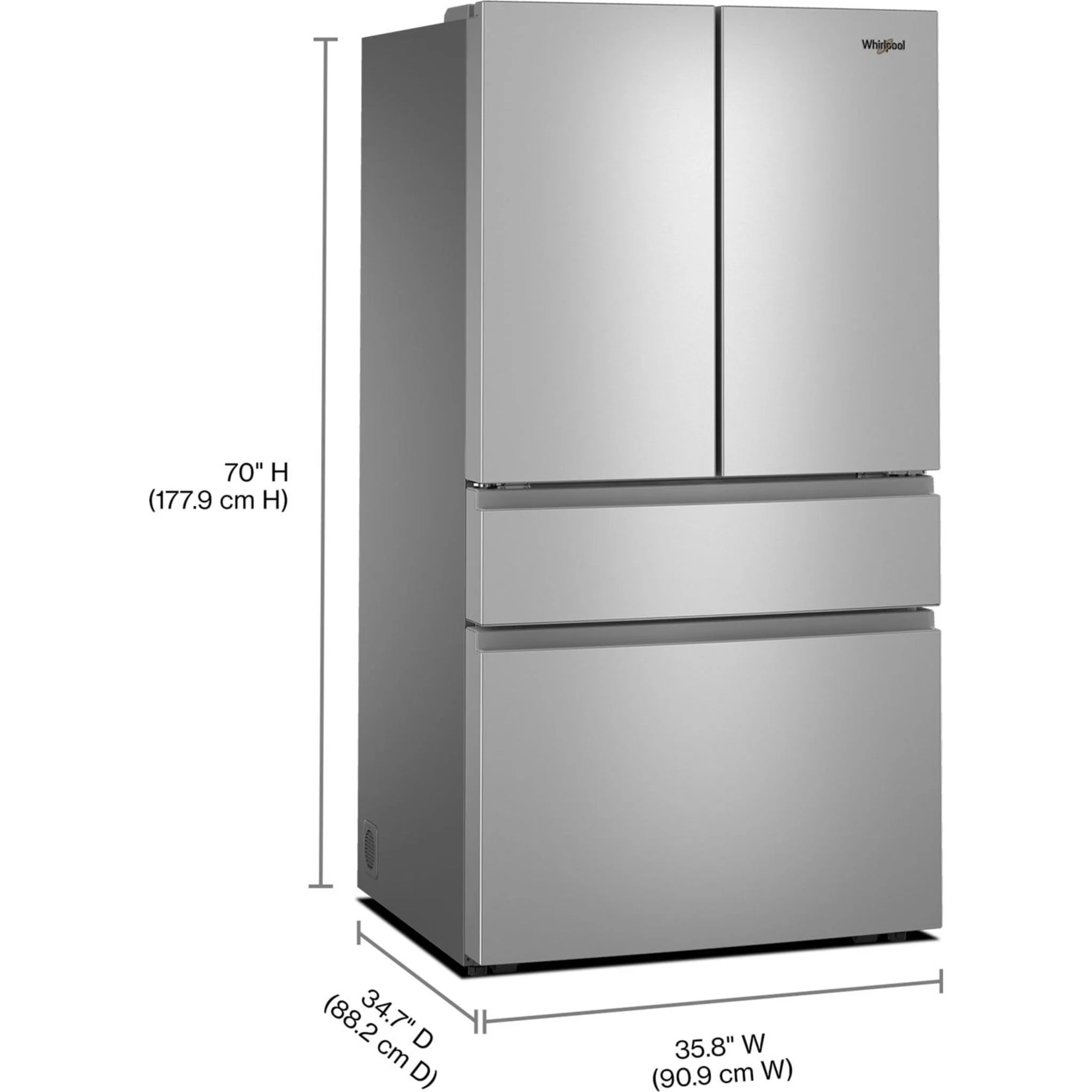 Whirlpool 30 Cu. Ft. Family-Sized Capacity French door refrigerator with Flexible Tempearture Drawer - Fingerprint-Resistant Stainless Finish (WRMF3336SZ) - Image 16