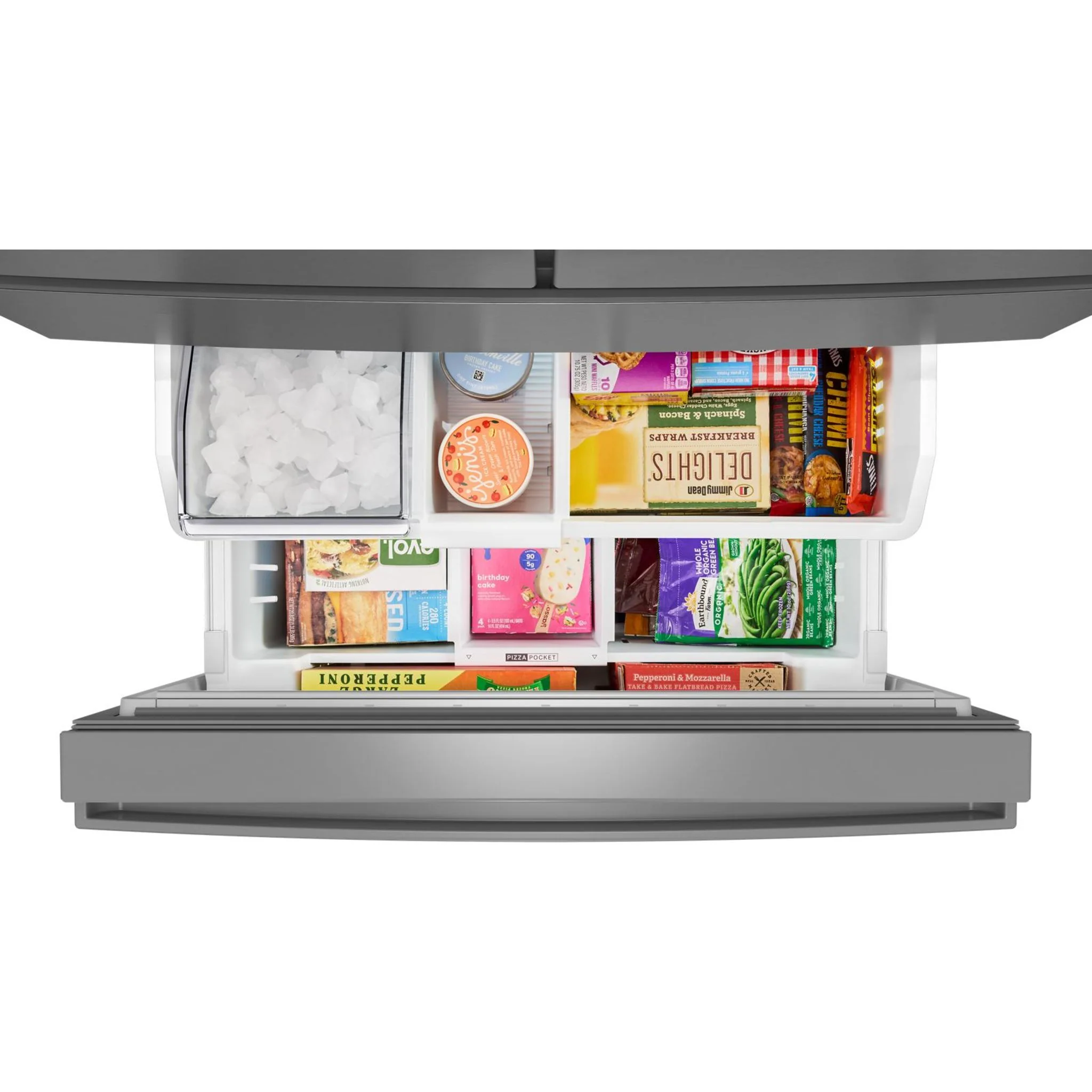 Whirlpool 30 Cu. Ft. Family-Sized Capacity French door refrigerator with Flexible Tempearture Drawer - Fingerprint-Resistant Stainless Finish (WRMF3336SZ) - Image 3