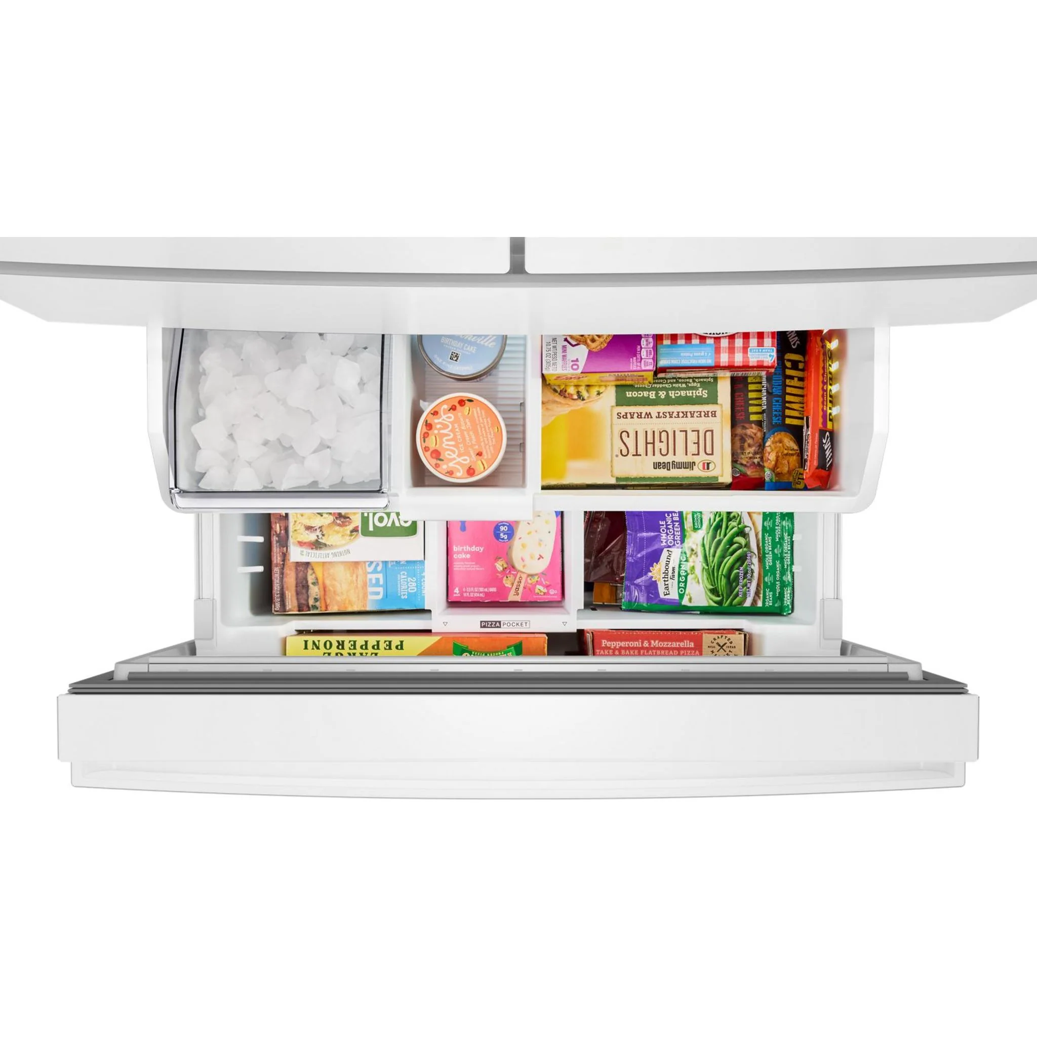 Whirlpool 30 Cu. Ft. Family-Sized Capacity French door refrigerator with Flexible Tempearture Drawer - White (WRMF3336SW) - Image 7