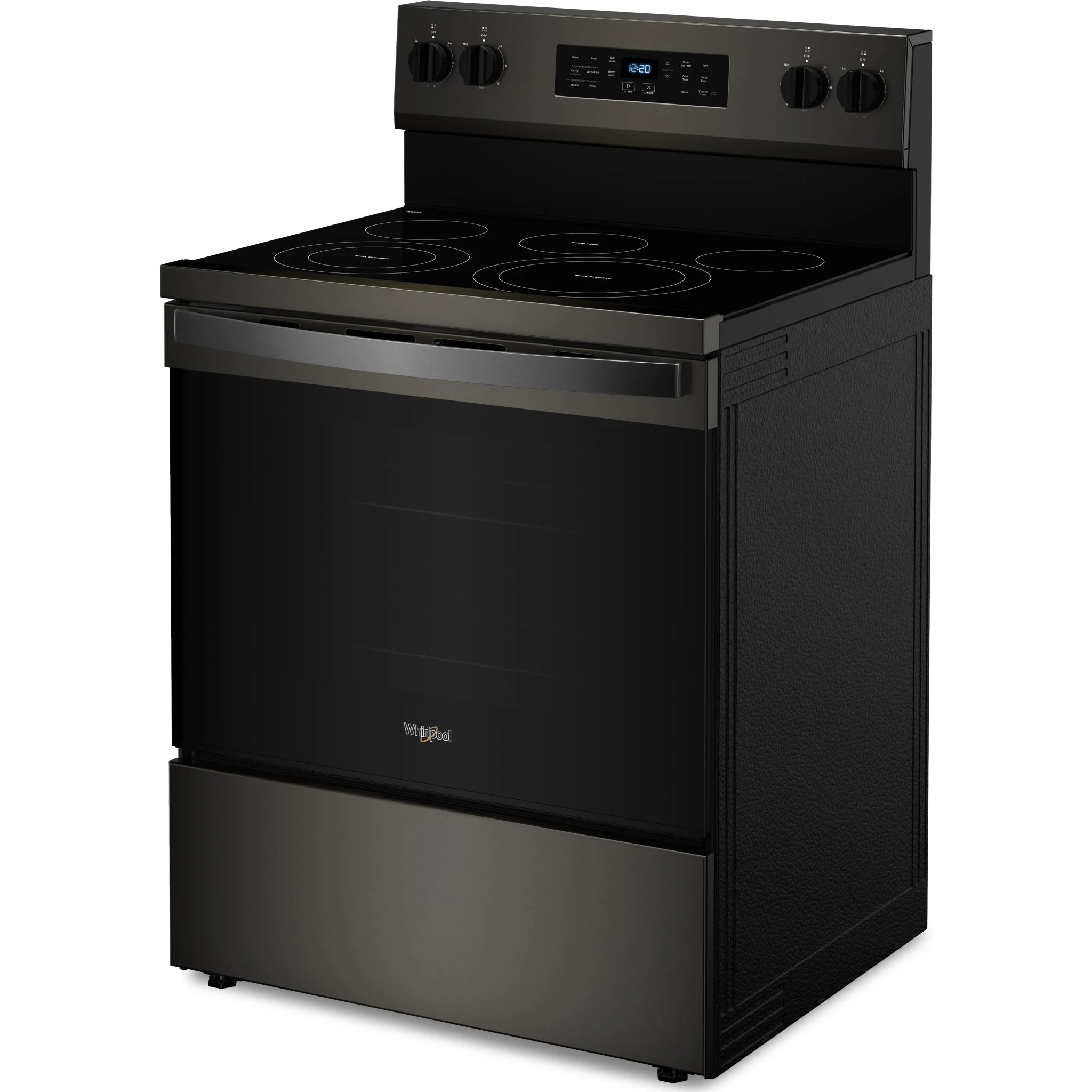 Whirlpool 30-inch Energy Star Electric Range with Air Cooking Technology, No Preheat Air Fry and Air Baking and Self Clean -Black Stainless Steel (YWFES5030RV) - Image 3