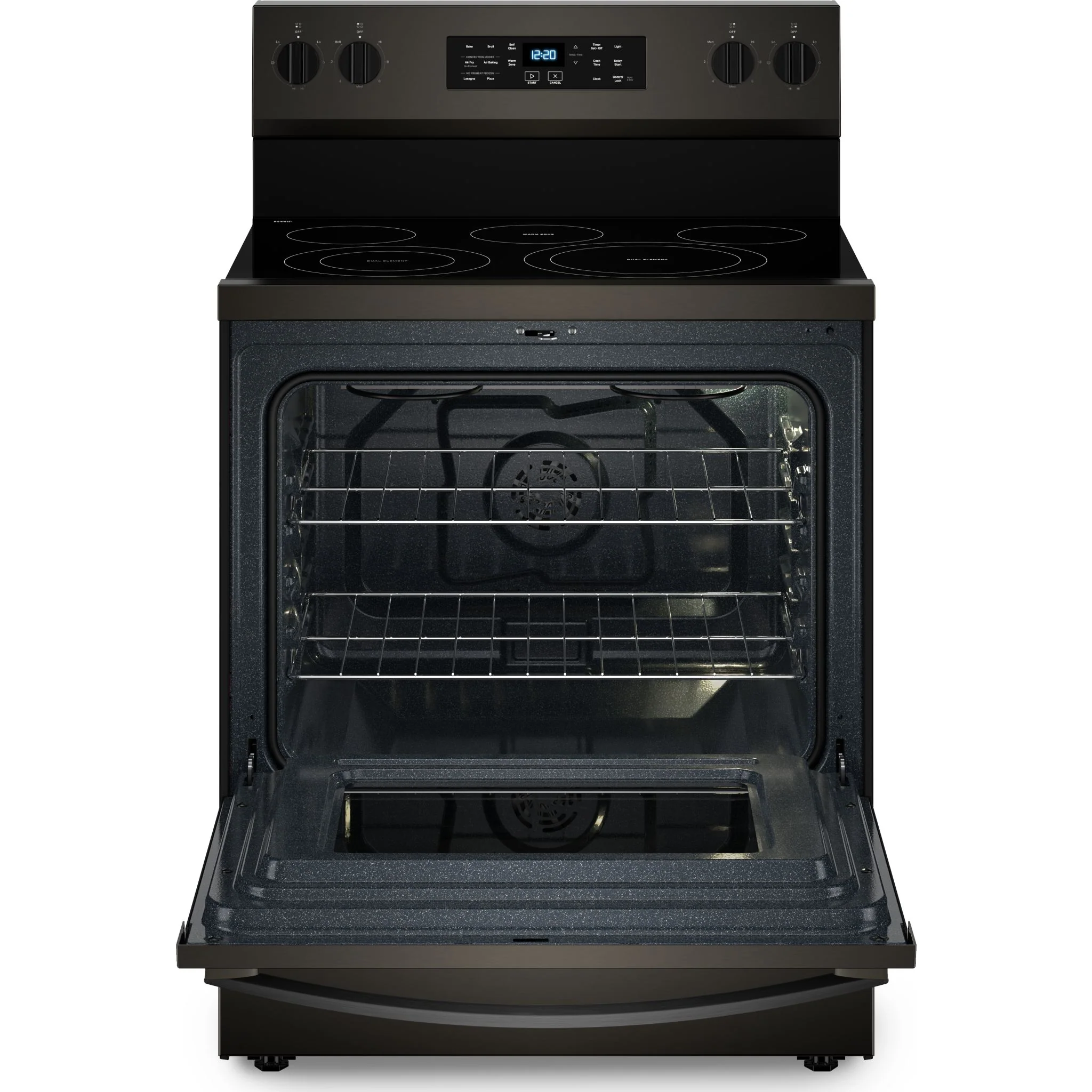 Whirlpool 30-inch Energy Star Electric Range with Air Cooking Technology, No Preheat Air Fry and Air Baking and Self Clean -Black Stainless Steel (YWFES5030RV) - Image 4