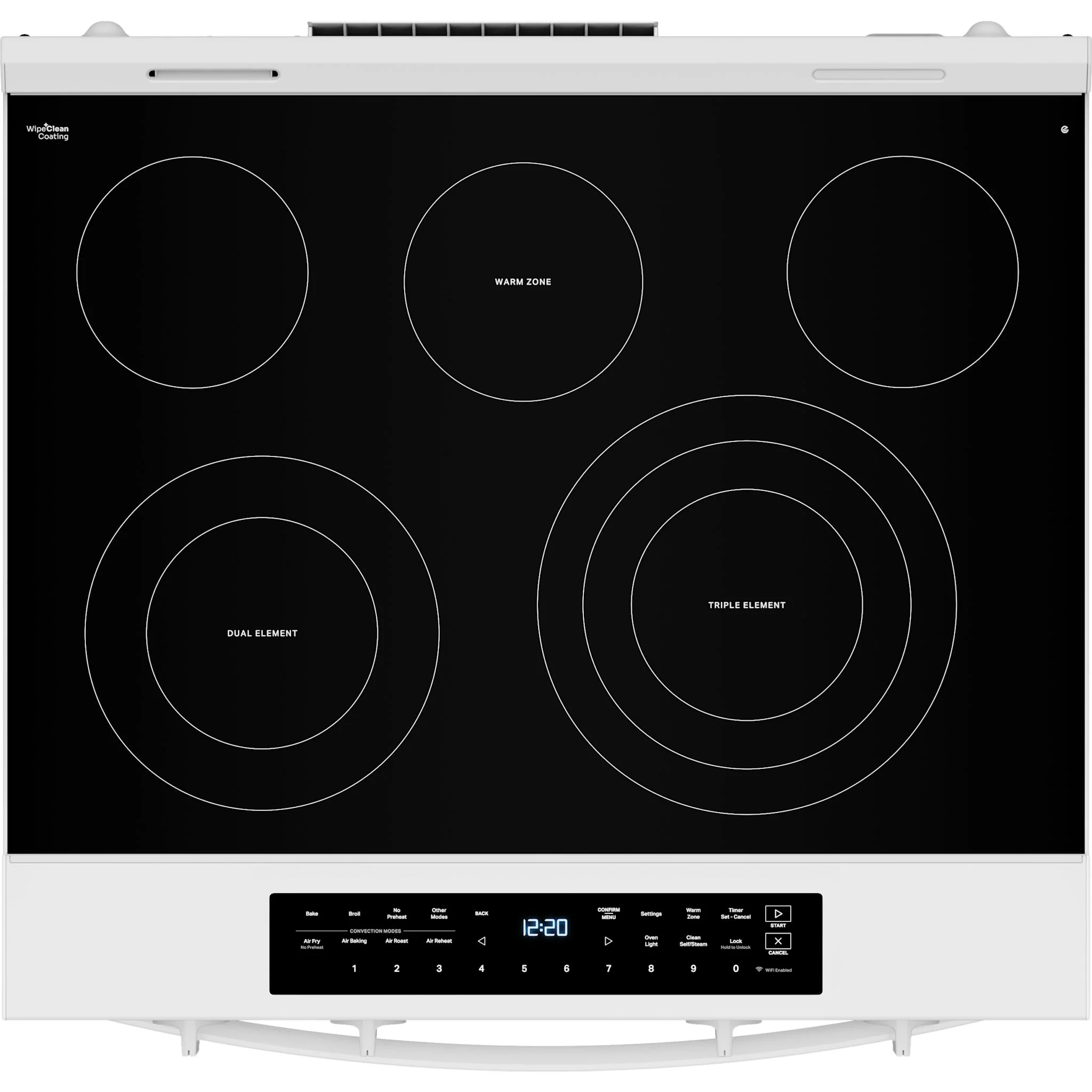 Whirlpool 30-inch Smart Slide in Electric Range with Air Cooking Technology, No Preheat Air Fry, WipeCleanCoating, Steam/Self Clean and High Speed Preheat -White (YWSES7530RW) - Image 5