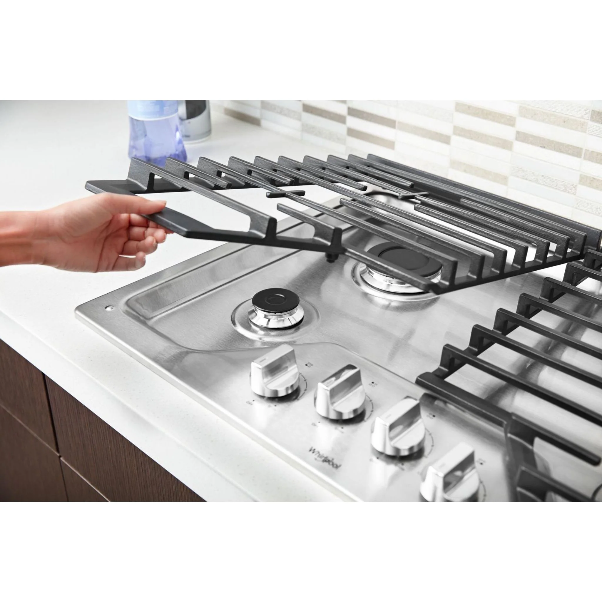 Whirlpool 30" Gas Cooktop with EZ-2-Lift Hinged Cast-Iron Grates (WCG55US0HS) - Image 12