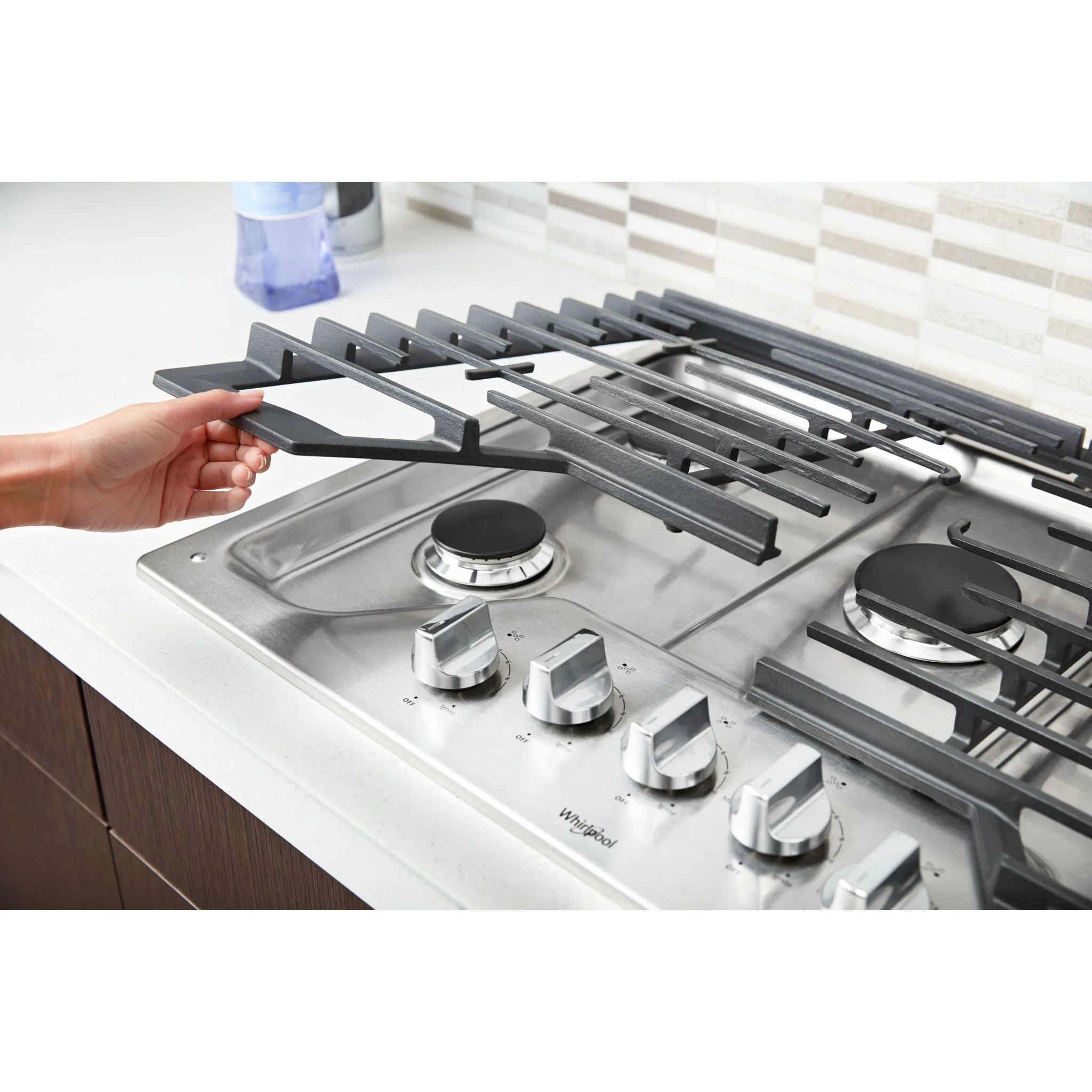 Whirlpool 30" Gas Cooktop with EZ-2-Lift Hinged Cast-Iron Grates (WCG77US0HS) - Image 5