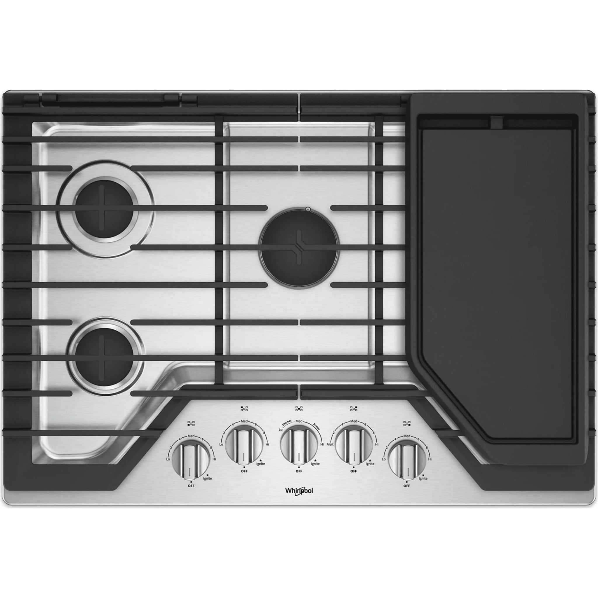 Whirlpool 30" Gas Cooktop with Griddle (WCG97US0HS) - Image 10