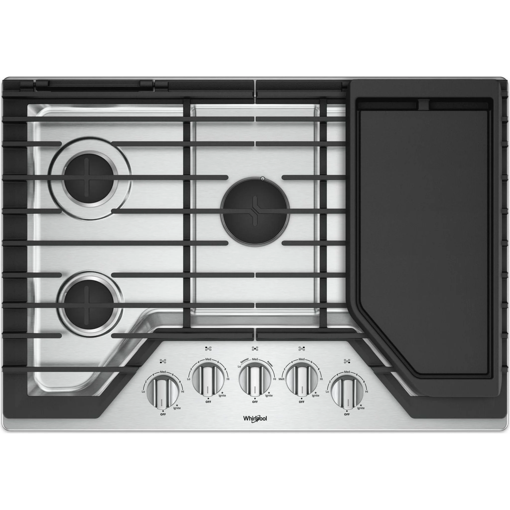 Whirlpool 30" Gas Cooktop with Griddle (WCG97US0HS) - Image 16