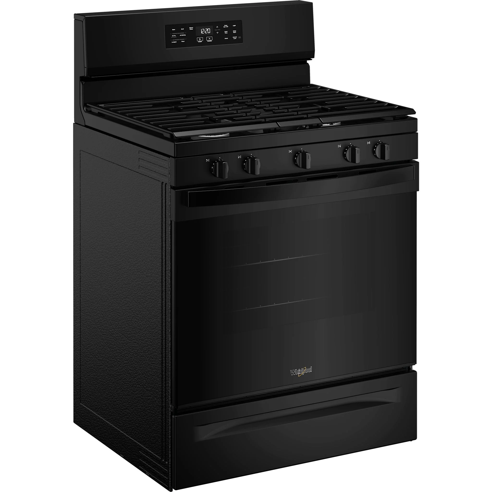 Whirlpool 30-inch Gas Range with Air Cooking Technology and Steam Clean -Black (WFGS4530SB) - Image 2