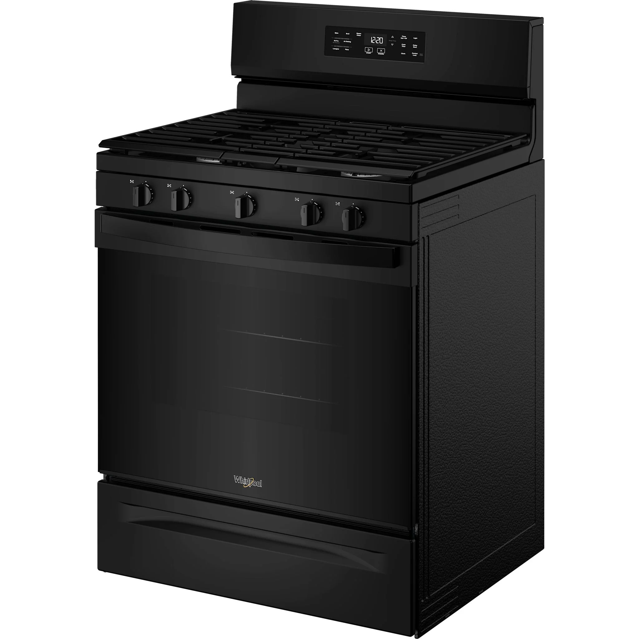 Whirlpool 30-inch Gas Range with Air Cooking Technology and Steam Clean -Black (WFGS4530SB) - Image 3