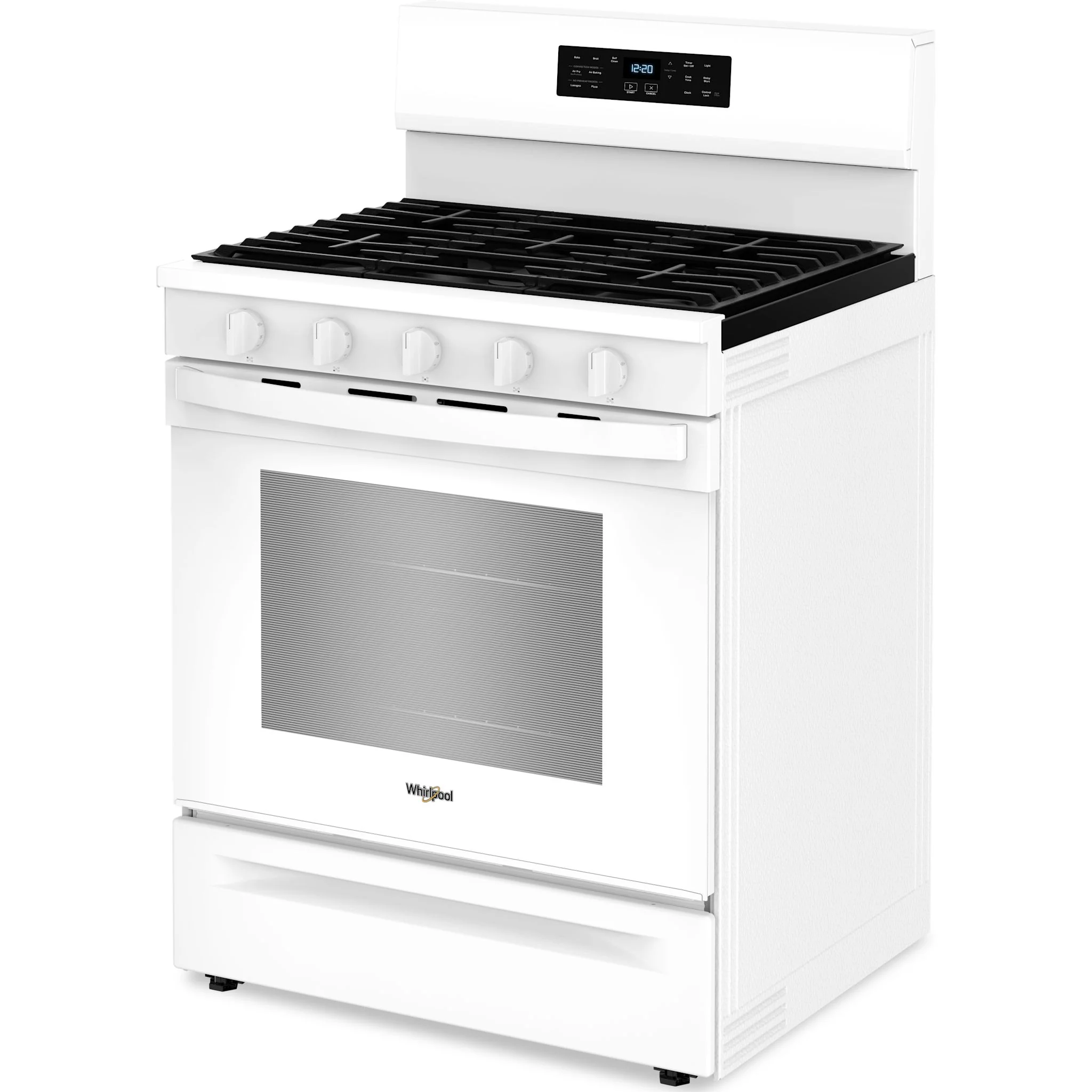 Whirlpool 30-inch Gas Range with Air Fry and Air Baking, Self Cleaning, Rapid Preheat 5.0 CuFt Capacity -White (WFGS5030RW) - Image 2