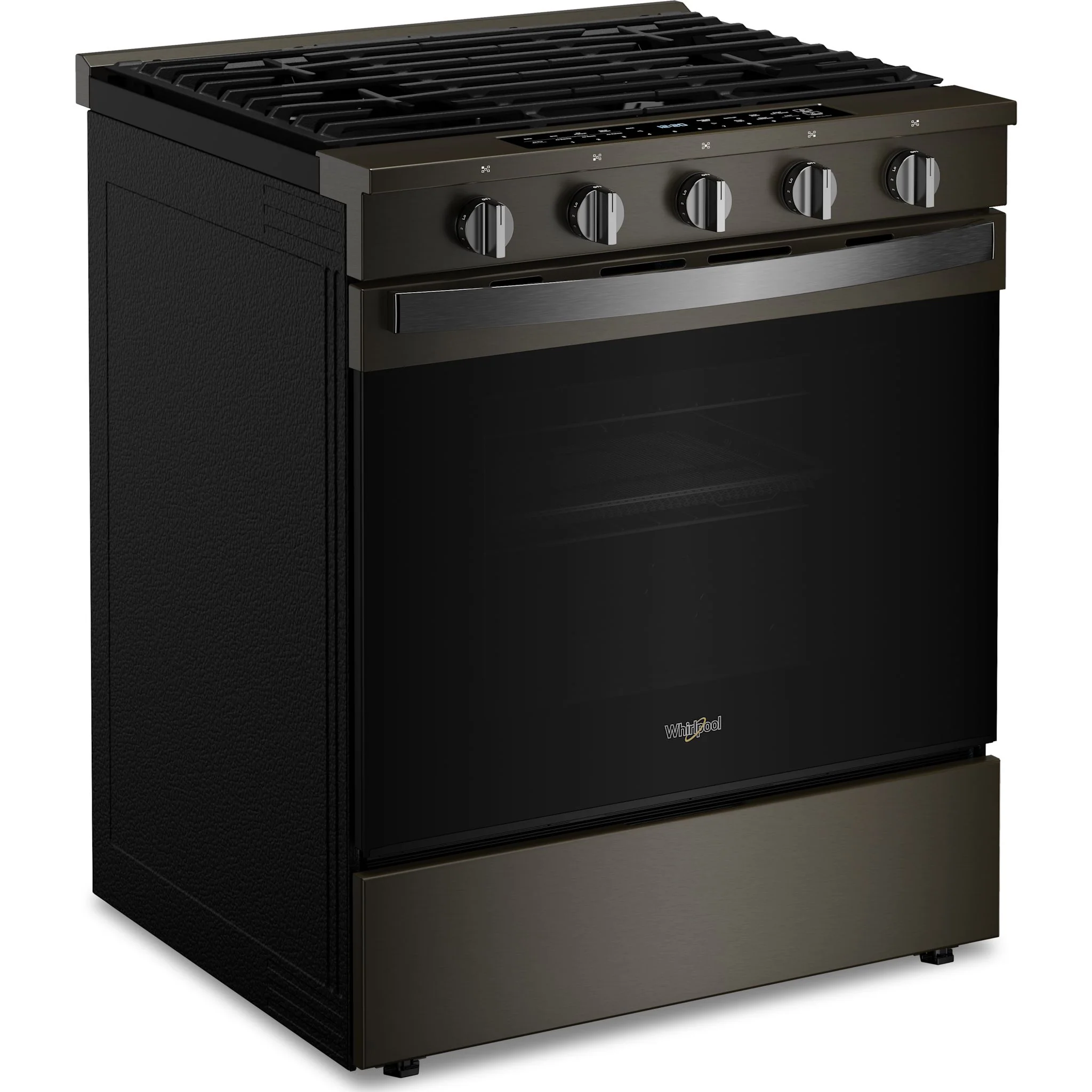 Whirlpool 30-inch Smart Slide In Gas Range with Air Cooking Technology, No Preheat Air Fry, Steam/Self Clean and High Speed Preheat -Black Stainless Finish (WSGS7530RV) - Image 2