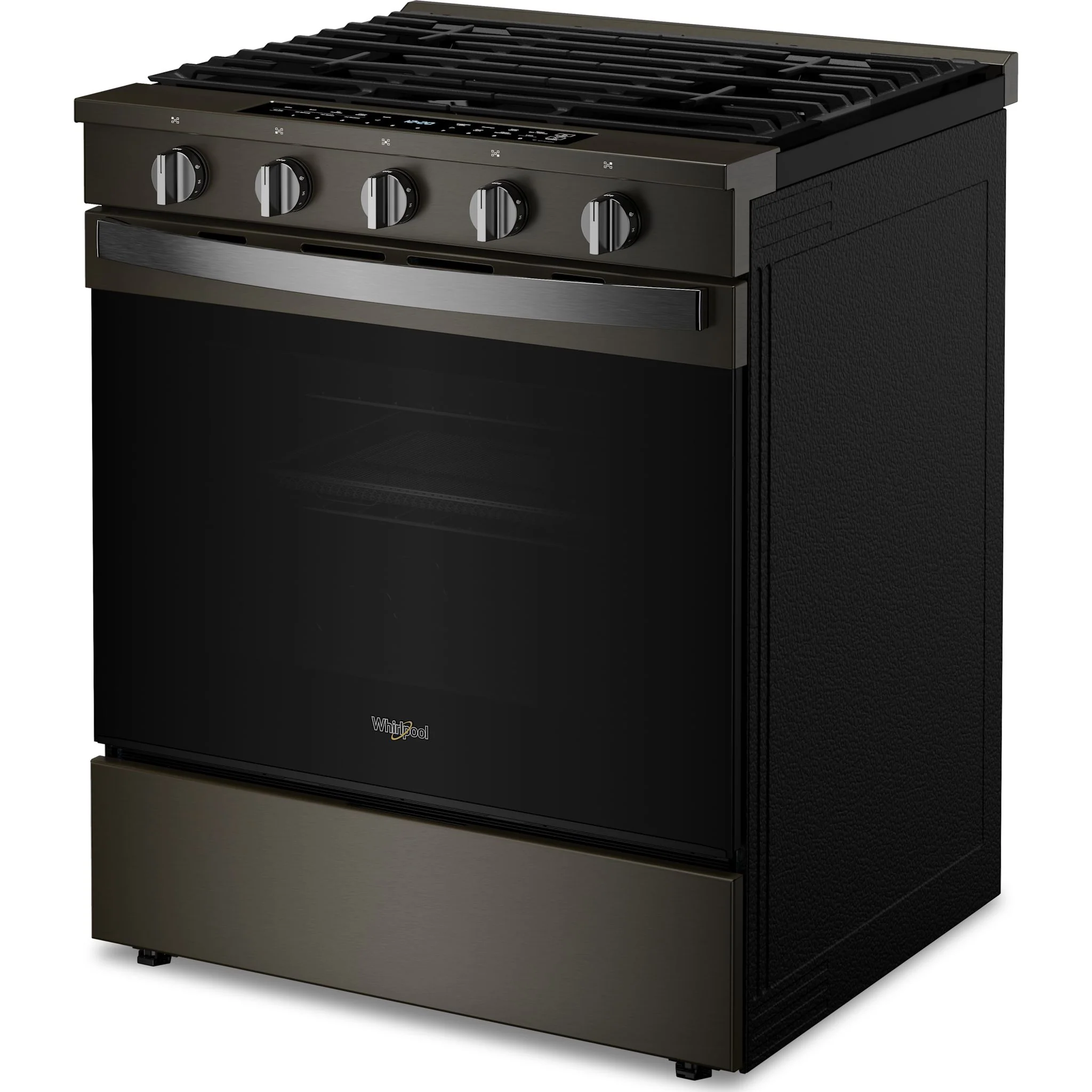 Whirlpool 30-inch Smart Slide In Gas Range with Air Cooking Technology, No Preheat Air Fry, Steam/Self Clean and High Speed Preheat -Black Stainless Finish (WSGS7530RV) - Image 3