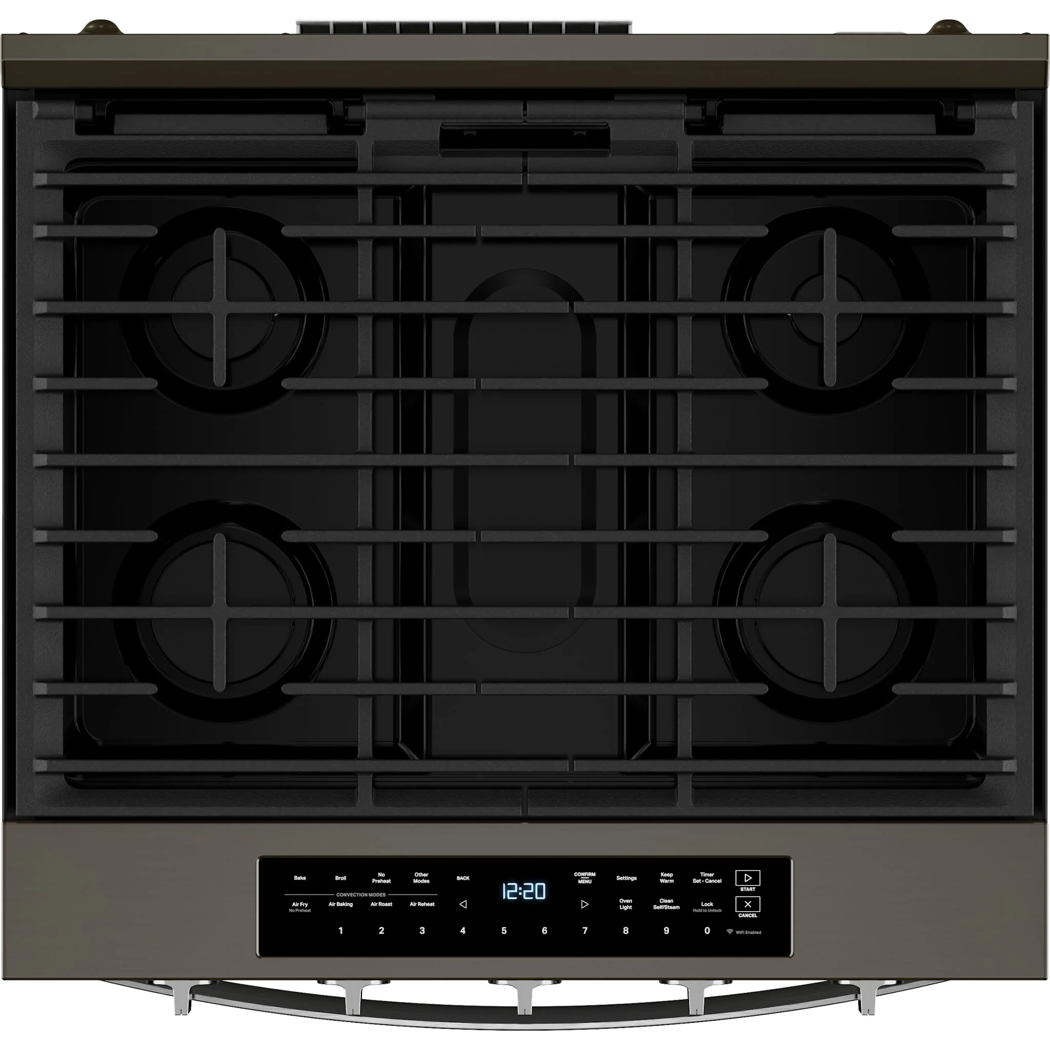 Whirlpool 30-inch Smart Slide In Gas Range with Air Cooking Technology, No Preheat Air Fry, Steam/Self Clean and High Speed Preheat -Black Stainless Finish (WSGS7530RV) - Image 5