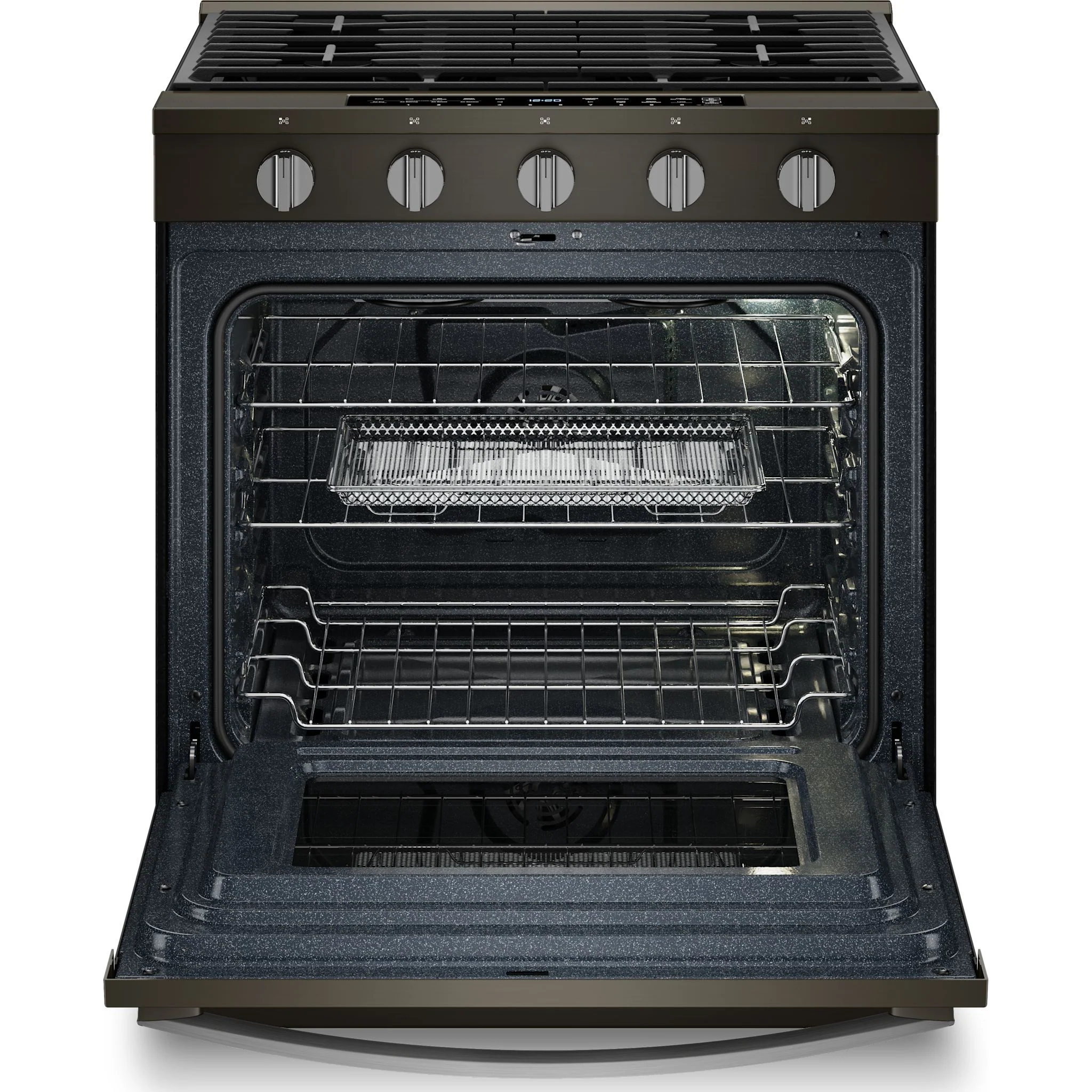 Whirlpool 30-inch Smart Slide In Gas Range with Air Cooking Technology, No Preheat Air Fry, Steam/Self Clean and High Speed Preheat -Black Stainless Finish (WSGS7530RV) - Image 8