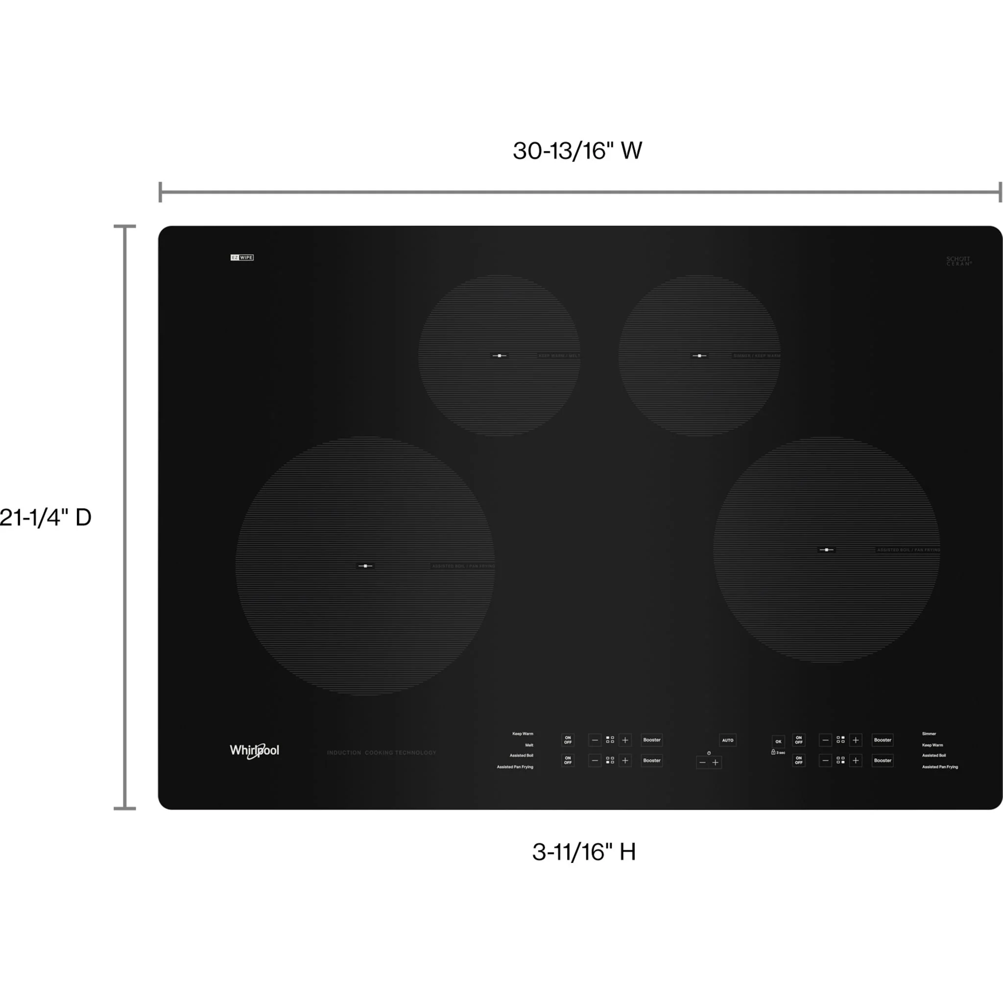 Whirlpool 30-Inch Induction Cooktop -Black (WCI55US0JB) - Image 3