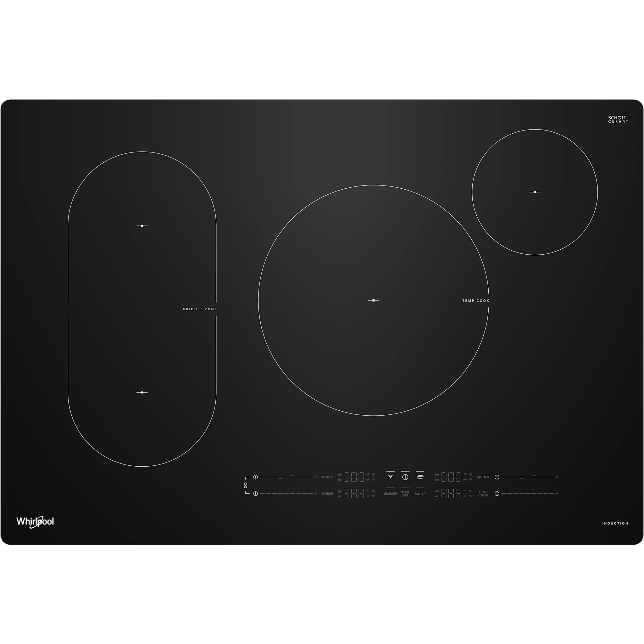 Whirlpool 30" Intelligent Induction Cooktop with Temp CookTechnology -Black (WCIT7030SB) - Image 2