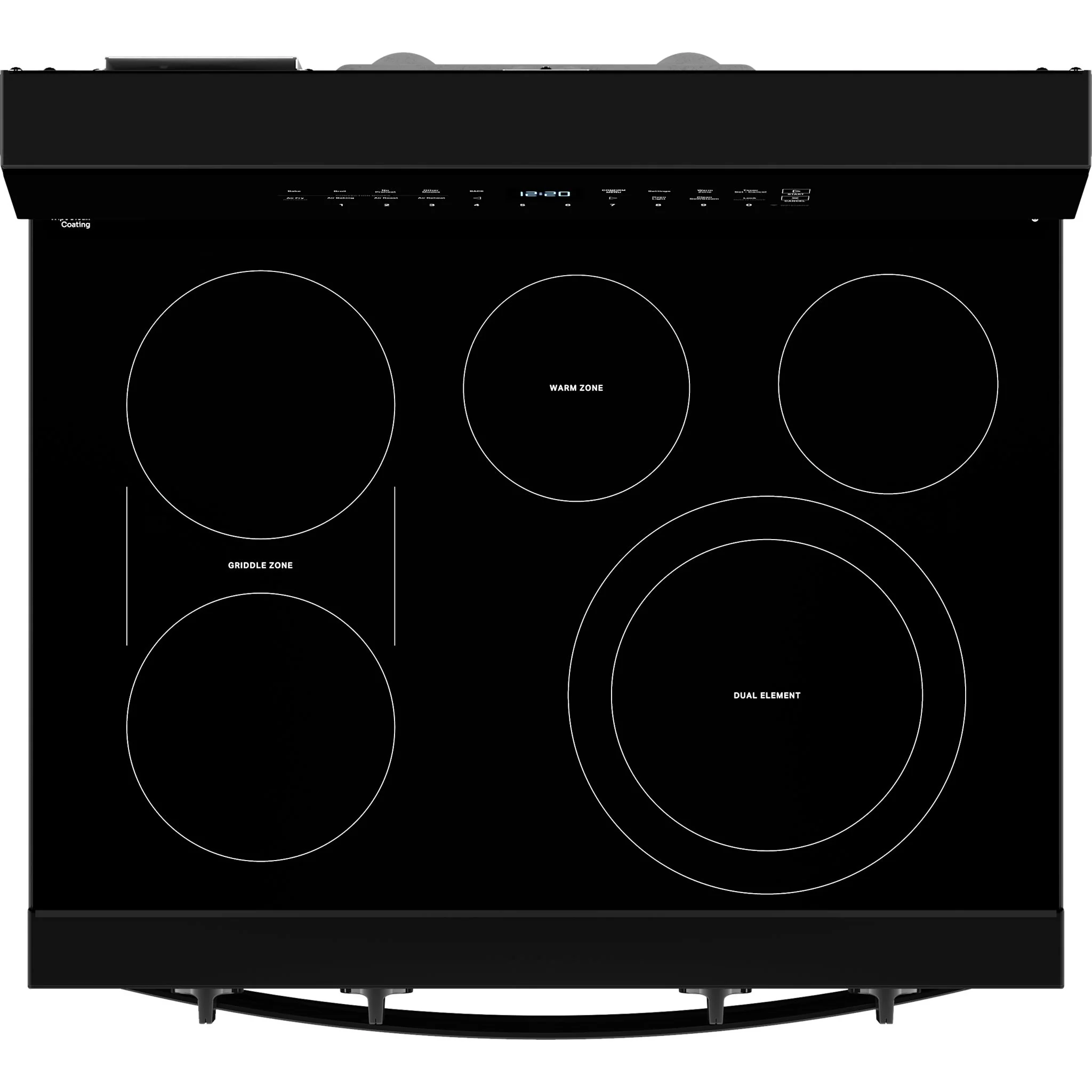 Whirlpool 30-inch Smart Electric Smart Range with Air Cooking Technology, No Preheat Air Fry, High Speed Preheat Oven, WipeCleanCoating, and Steam/Self Clean -Black (YWFES7530RB) - Image 5