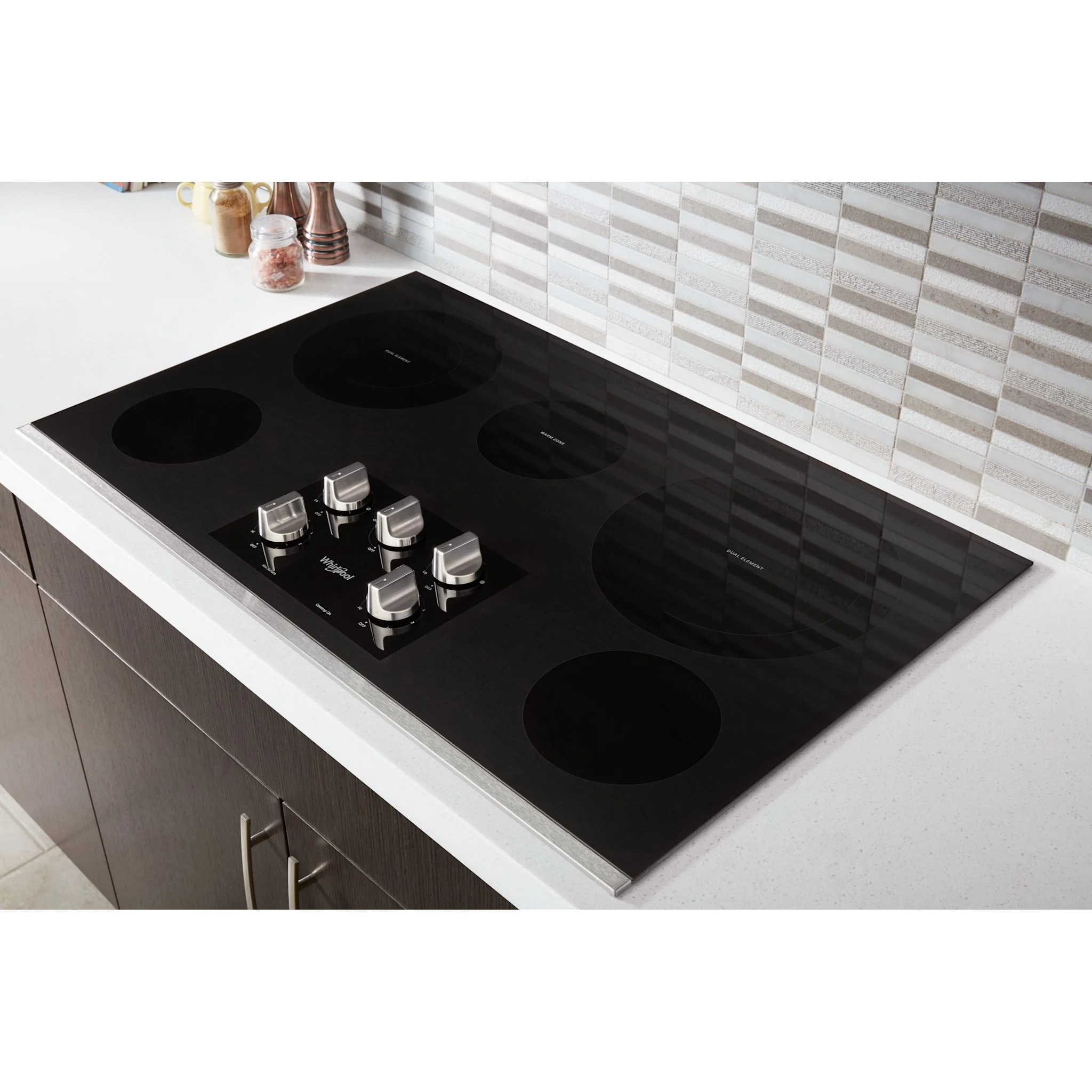 Whirlpool 36-inch Electric Ceramic Glass Cooktop with Two Dual Radiant Elements -Stainless Steel (WCE77US6HS) - Image 5
