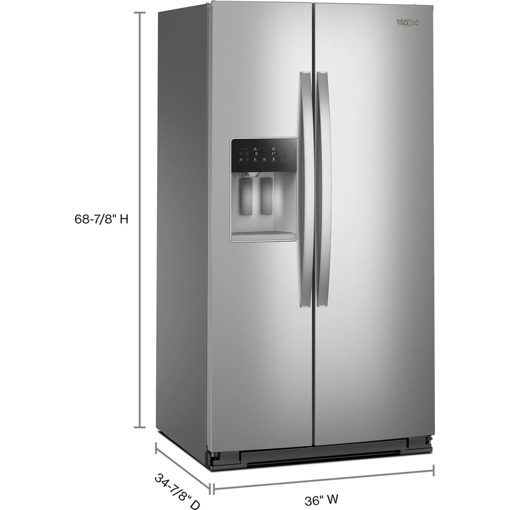 Whirlpool 36-inch Full Depth Side-by-Side Refrigerator with Prep &amp; Store Bins -Fingerprint Resistant Stainless Steel (WRSF6536RZ) - Image 4