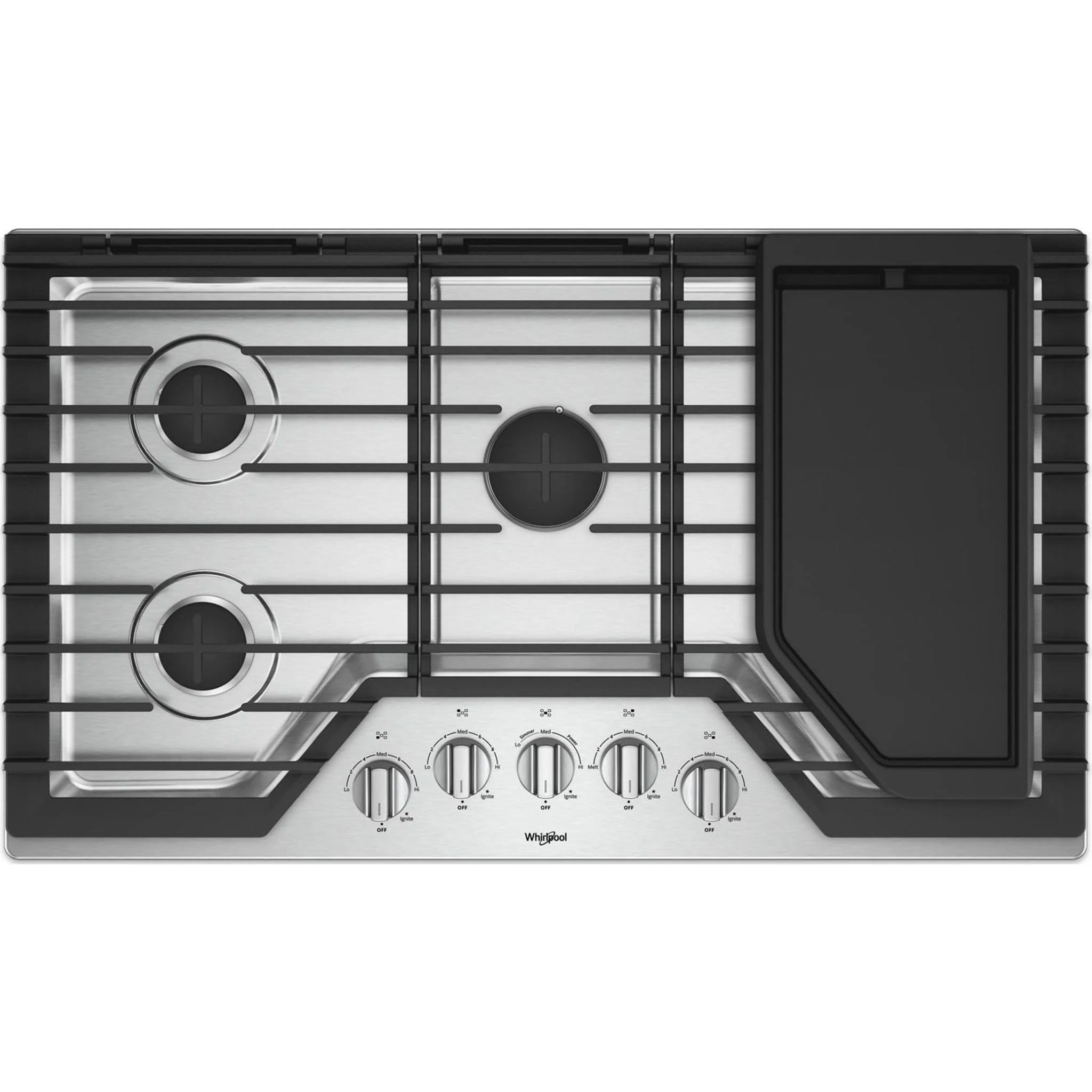 Whirlpool 36" Gas Cooktop with Griddle (WCG97US6HS) - Image 10