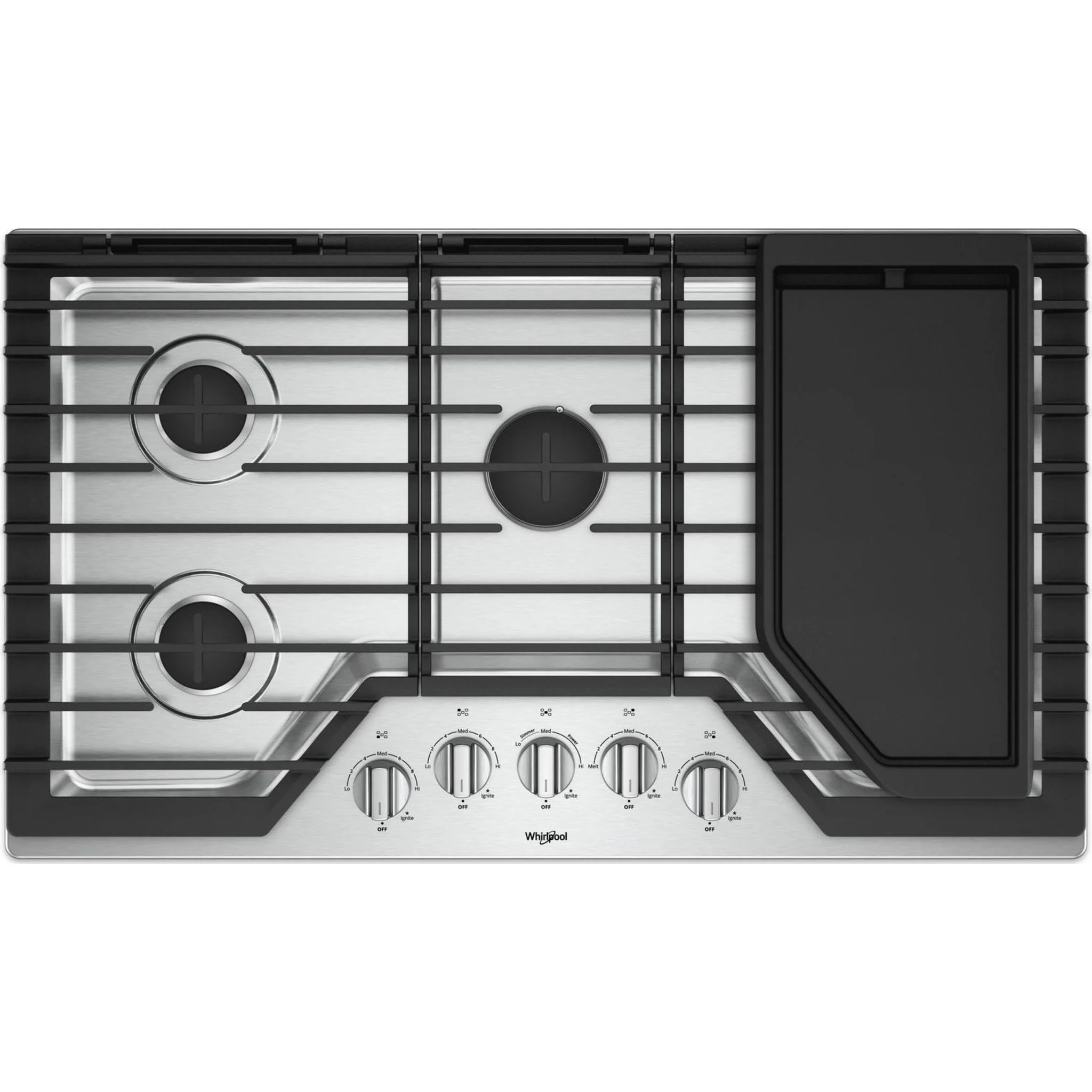 Whirlpool 36" Gas Cooktop with Griddle (WCG97US6HS) - Image 15