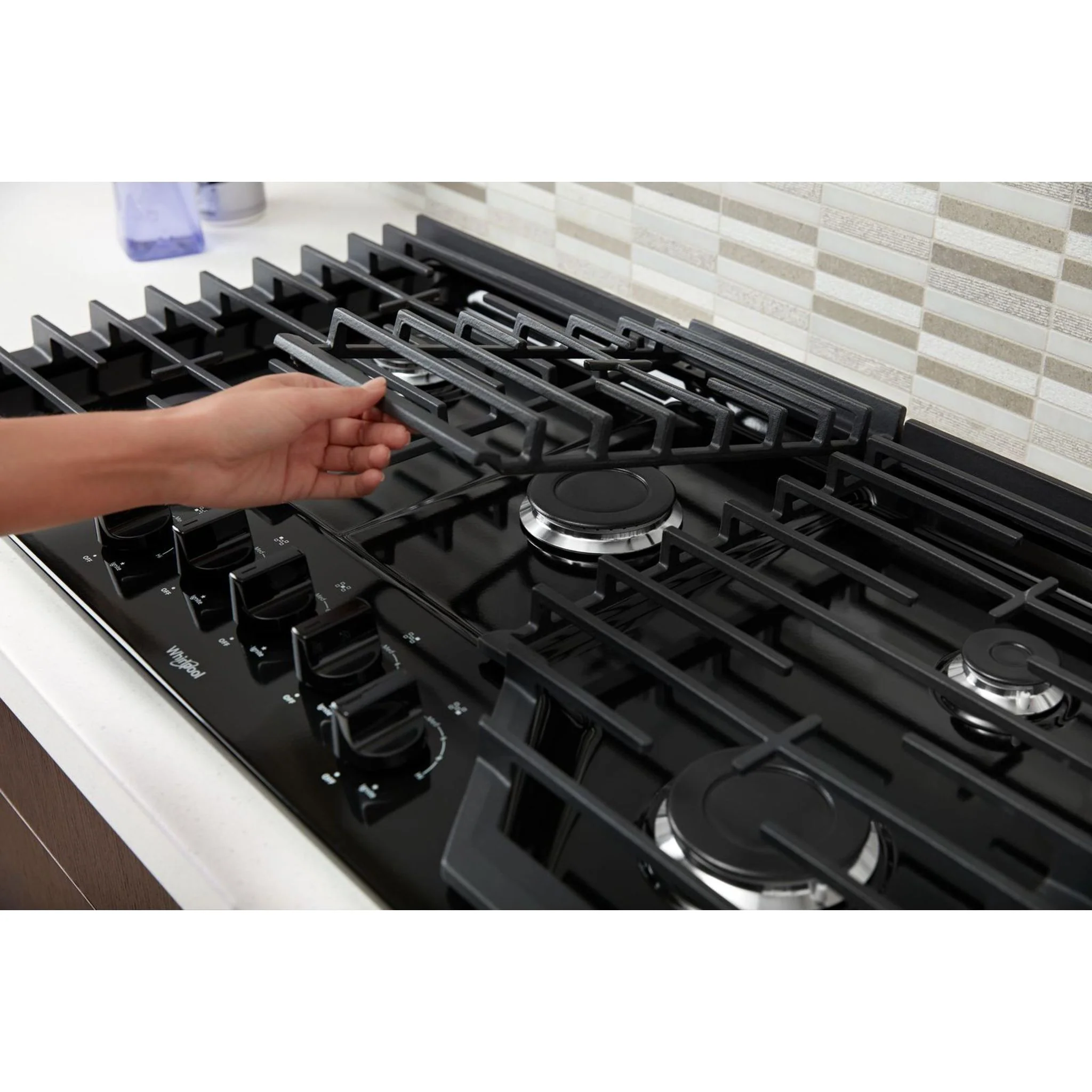 Whirlpool 36" Gas Cooktop with EZ-2-Lift Hinged Cast-Iron Grates (WCG55US6HB) - Image 12