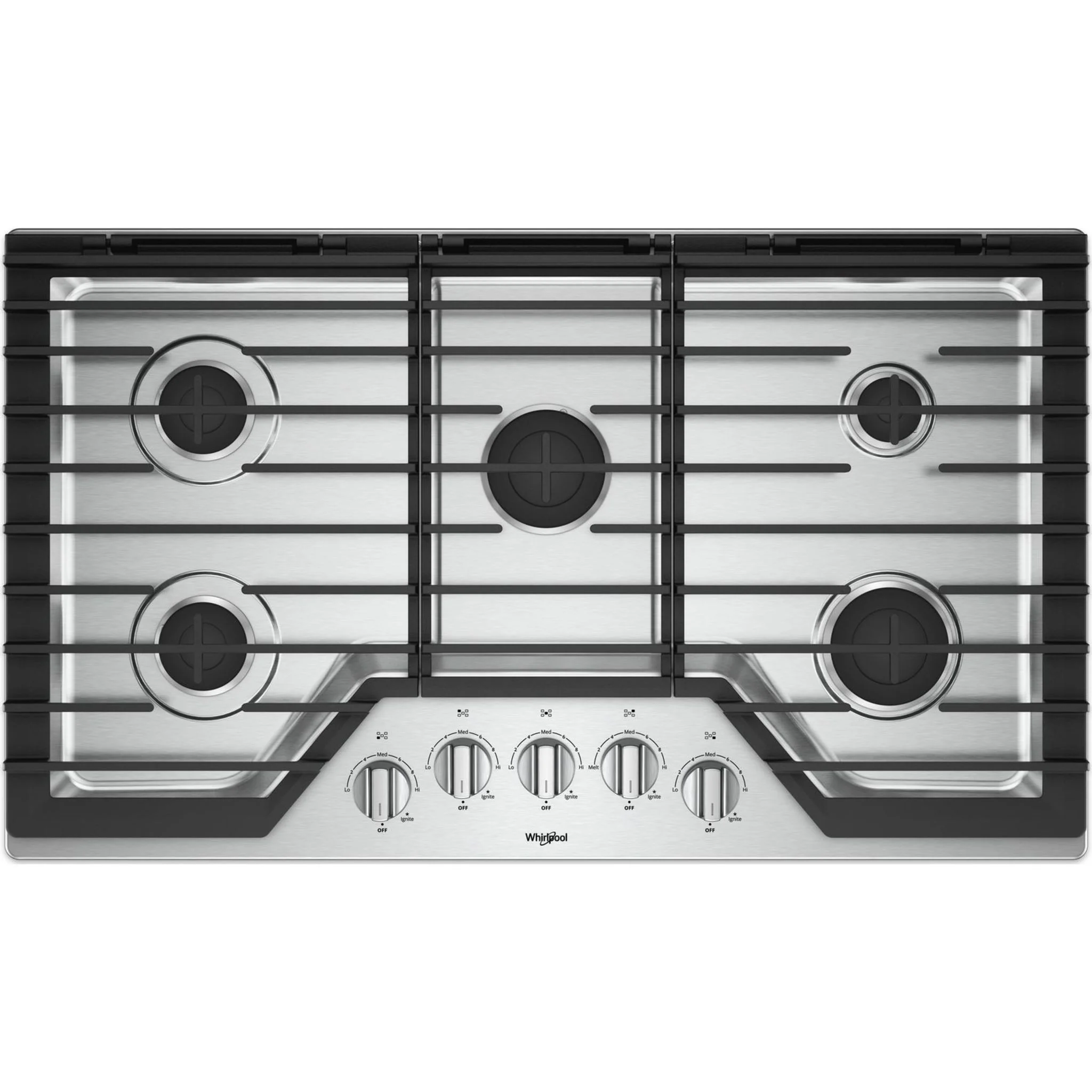 Whirlpool 36" Gas Cooktop with EZ-2-Lift Hinged Cast-Iron Grates (WCG55US6HS) - Image 8