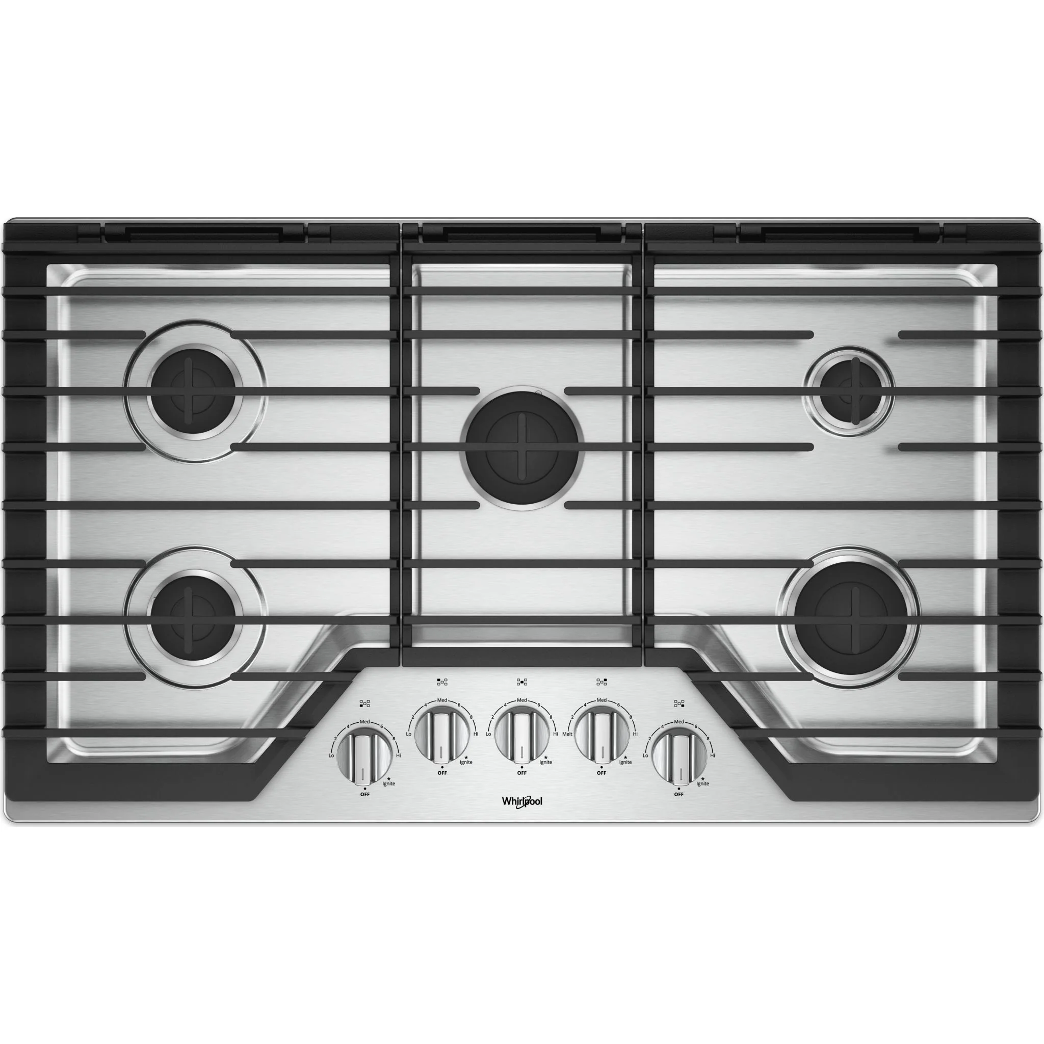 Whirlpool 36" Gas Cooktop with EZ-2-Lift Hinged Cast-Iron Grates (WCG55US6HS) - Image 9