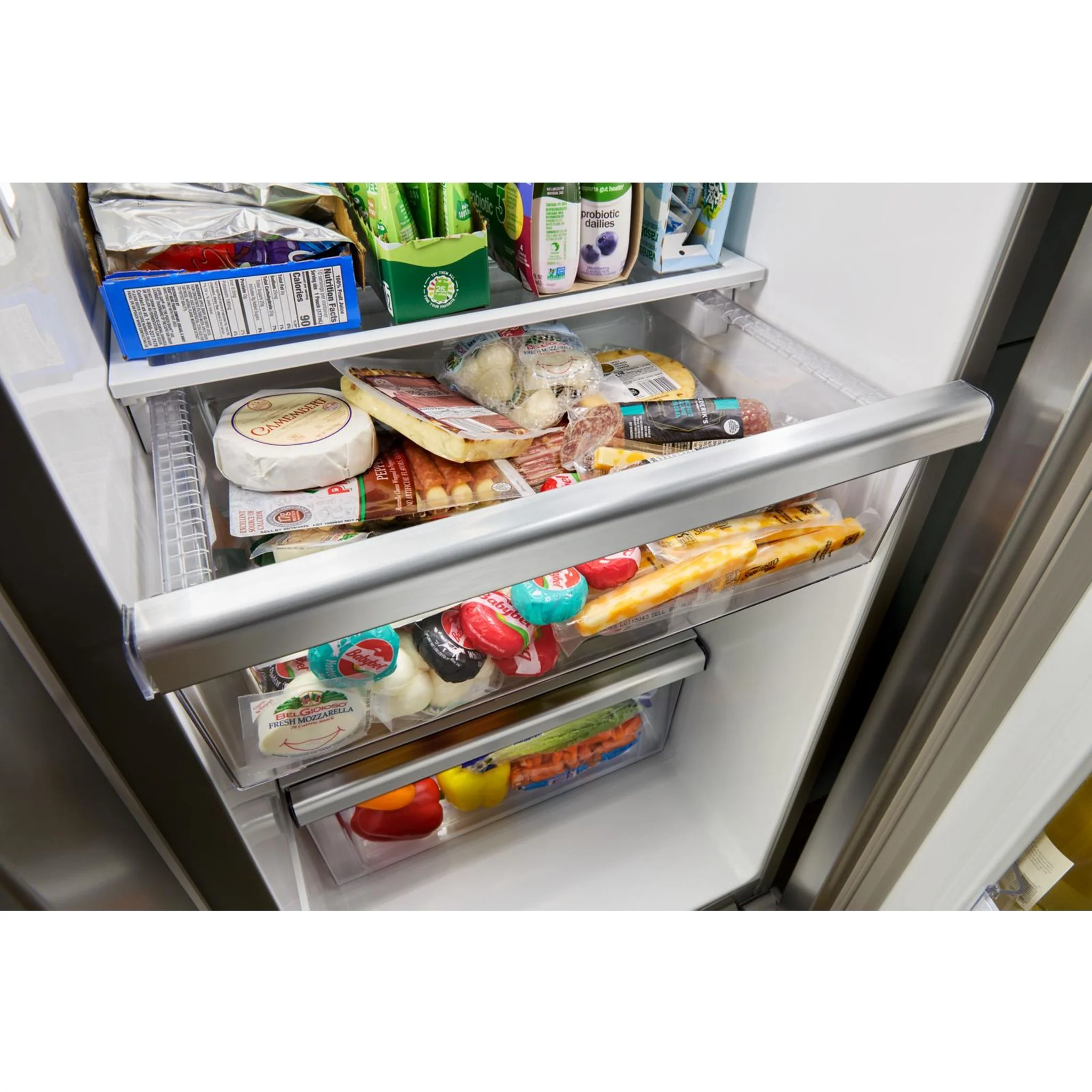 Whirlpool 36-inch Counter Depth Side-by-Side Refrigerator with Prep &amp; Store Bins -Fingerprint Resistant Stainless Steel (WRSC6536RZ) - Image 9
