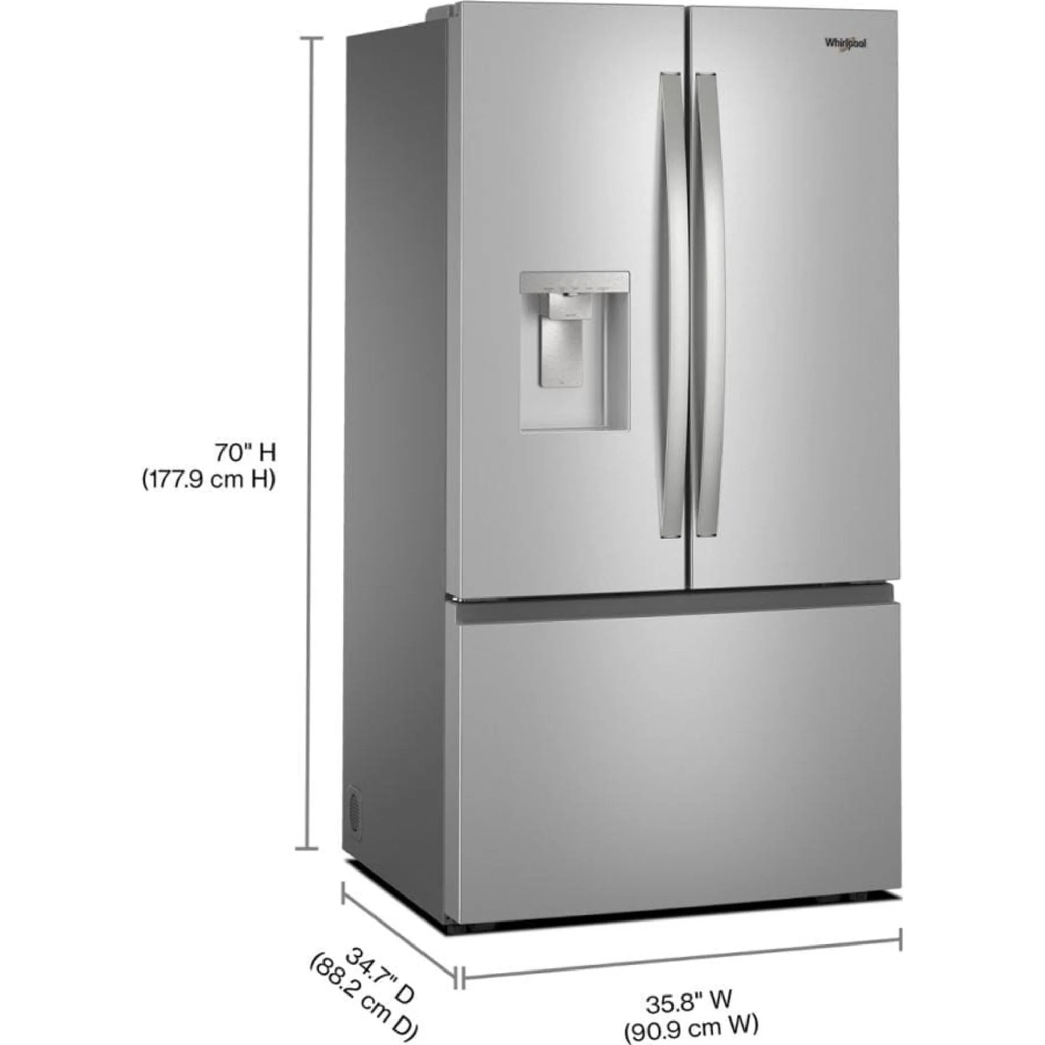 Whirlpool 36-Inch French Door Refrigerator with In-Door Water and Ice Maker - 30 cu. ft. -Fingerprint Resistant Stainless Steel (WRFF3536SZ) - Image 32