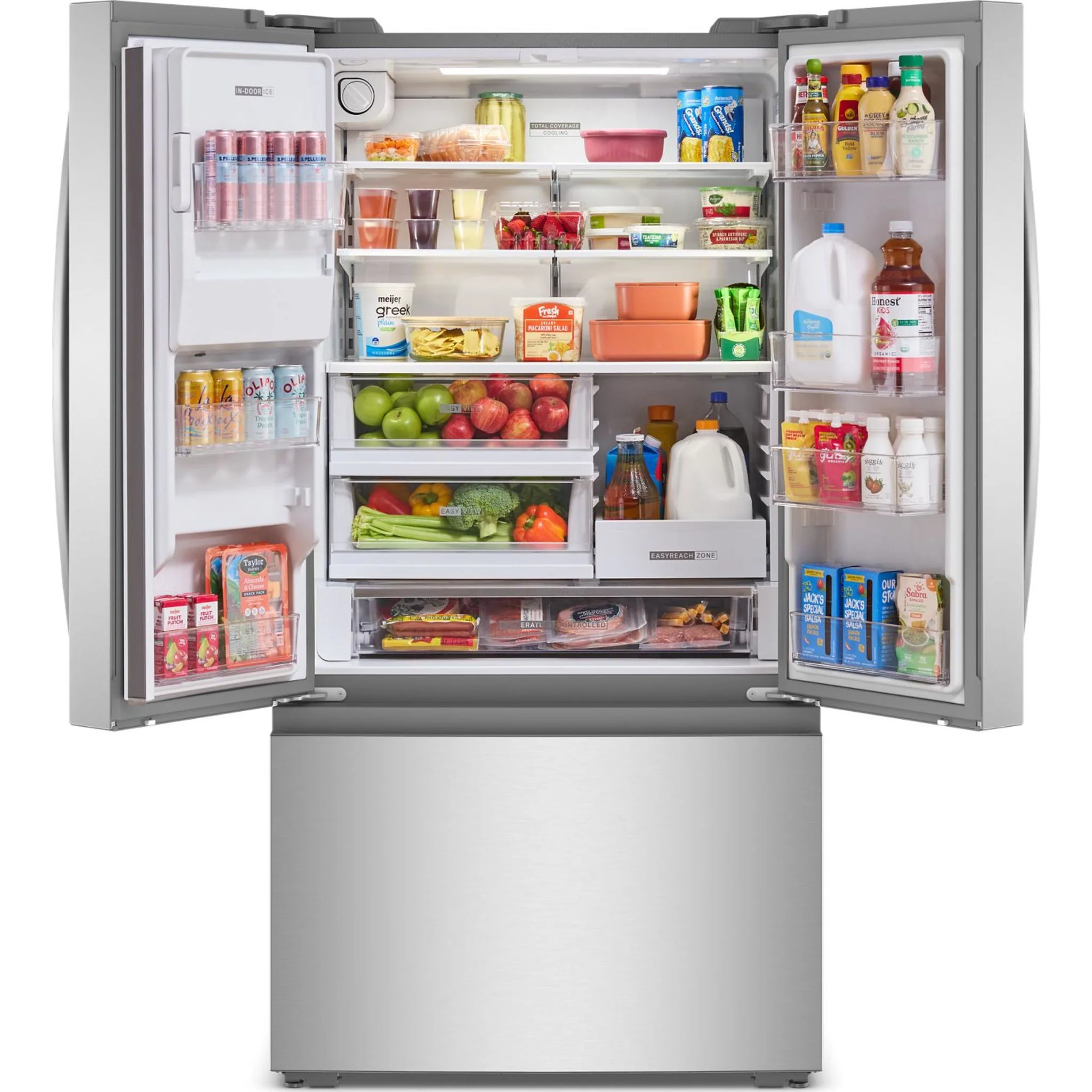 Whirlpool 36-inch Wide True Counter Depth 3-Door French Door Refrigerator - 23.4 cu. ft. (WRFC7036RZ) - Fingerprint-Resistant Stainless Finish - Image 2