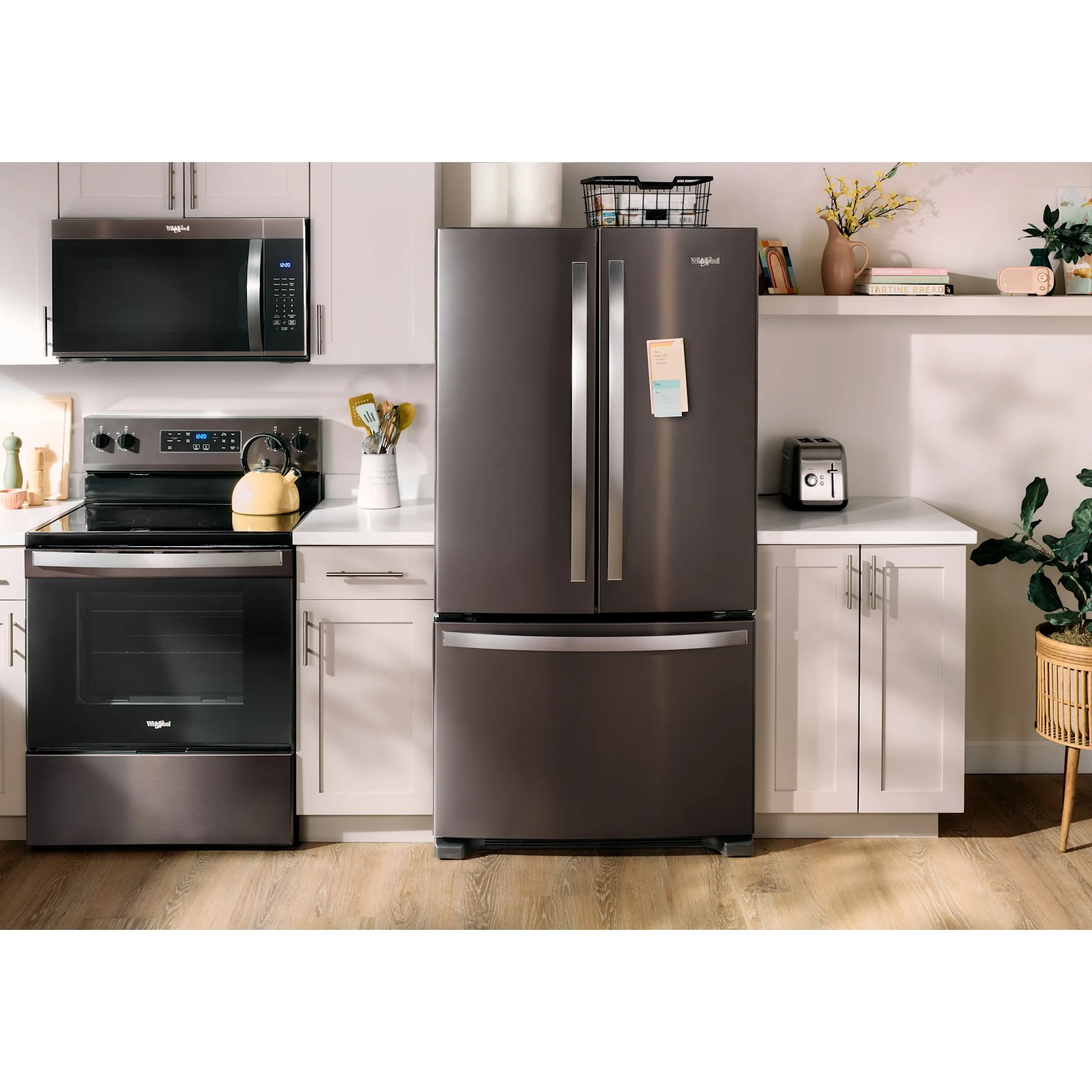 Whirlpool 36-Inch Wide Counter-Depth French Door Bottom Mount Refrigerator - 20 cu. ft. -Print Resist Black Stainless (WRFC2036RV) - Image 5