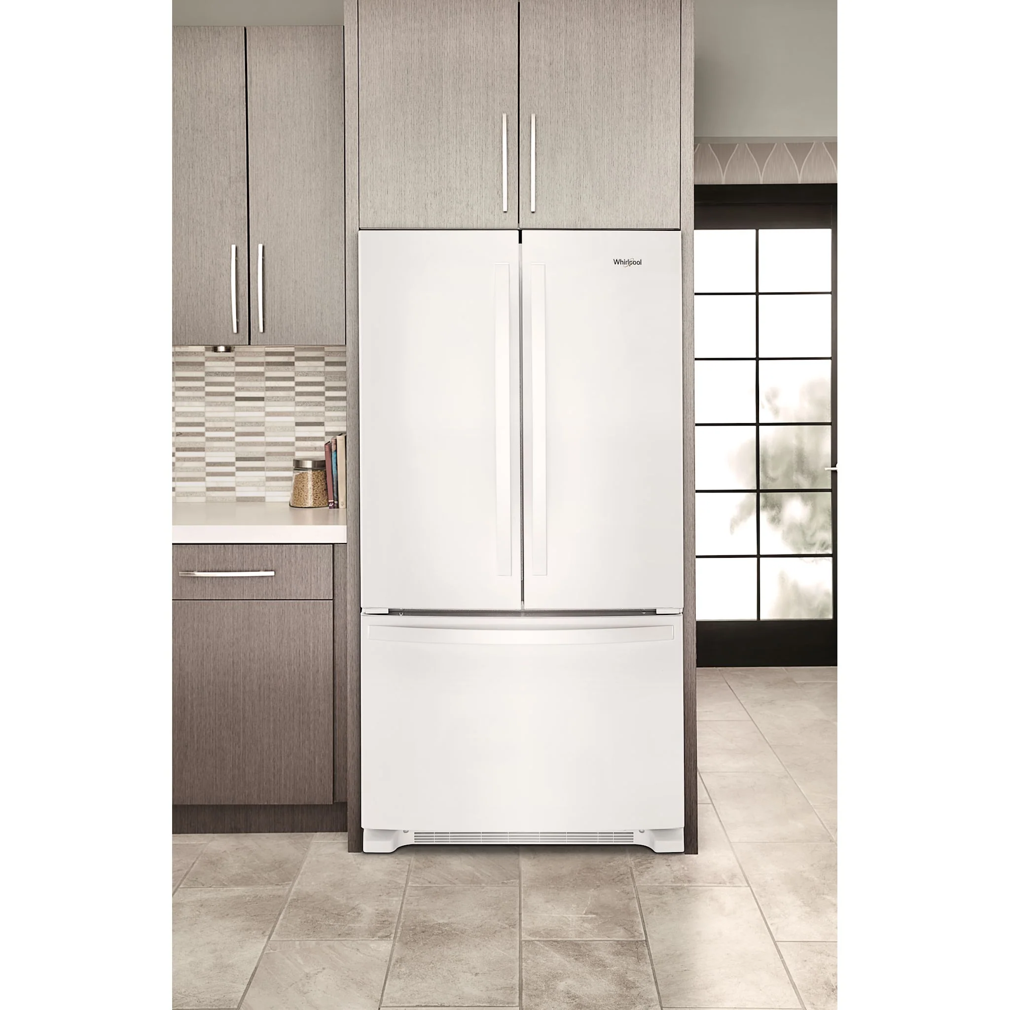 Whirlpool 36-Inch Wide Counter-Depth French Door Bottom Mount Refrigerator - 20 cu. ft. -White (WRFC2036RW) - Image 7