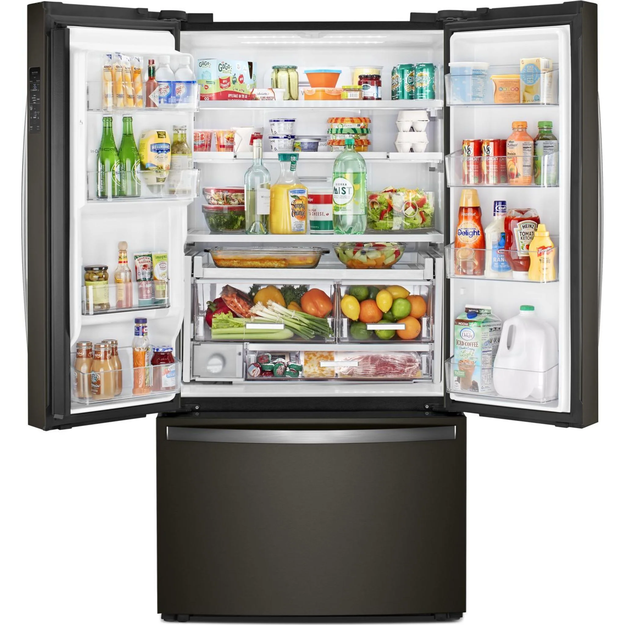 Whirlpool 36-inch Wide Counter Depth French Door Refrigerator -Stainless Steel Black (WRFC9636RV) - Image 2