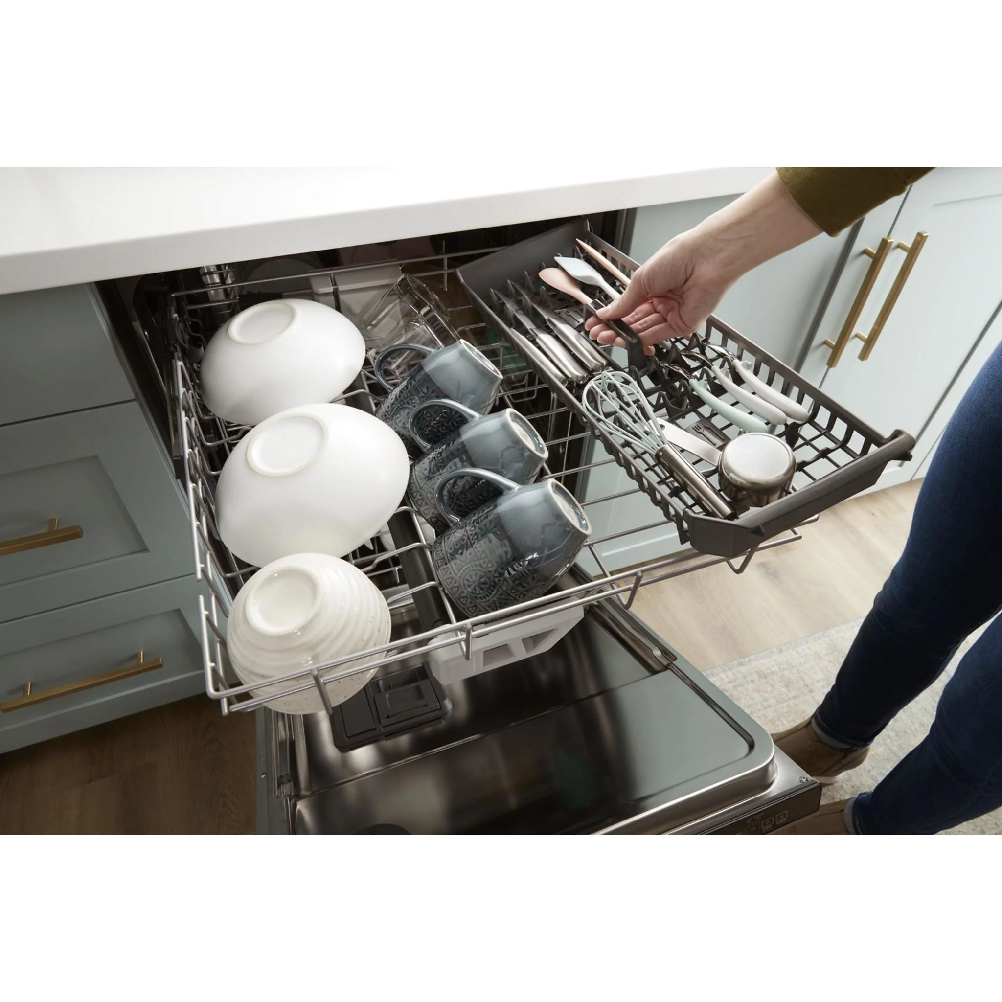 Whirlpool Fingerprint Resistant Quiet Dishwasher with 3rd Rack & Large Capacity (WDTA80SAKZ) - Image 35