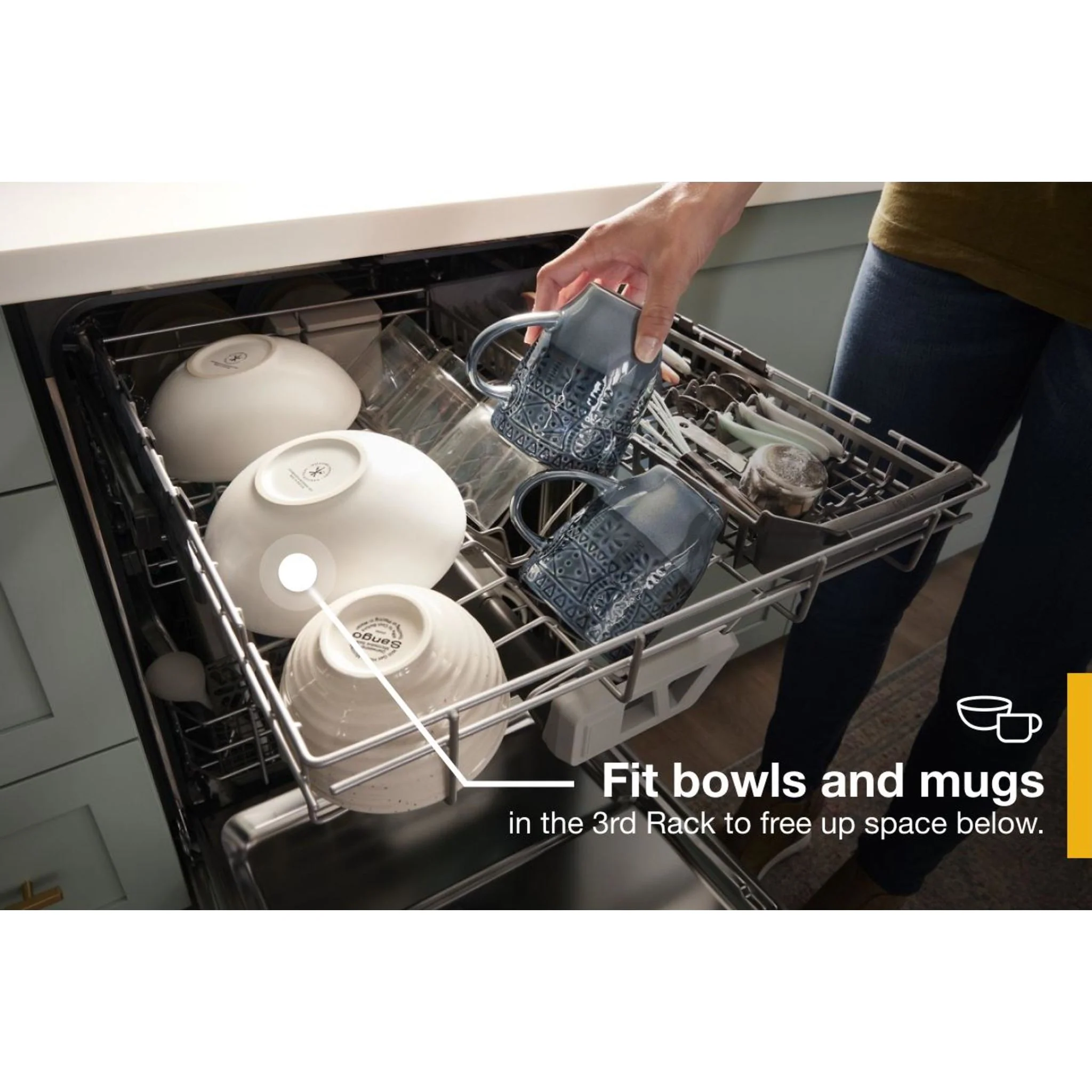 Whirlpool Fingerprint Resistant Quiet Dishwasher with 3rd Rack & Large Capacity (WDTA80SAKZ) - Image 47