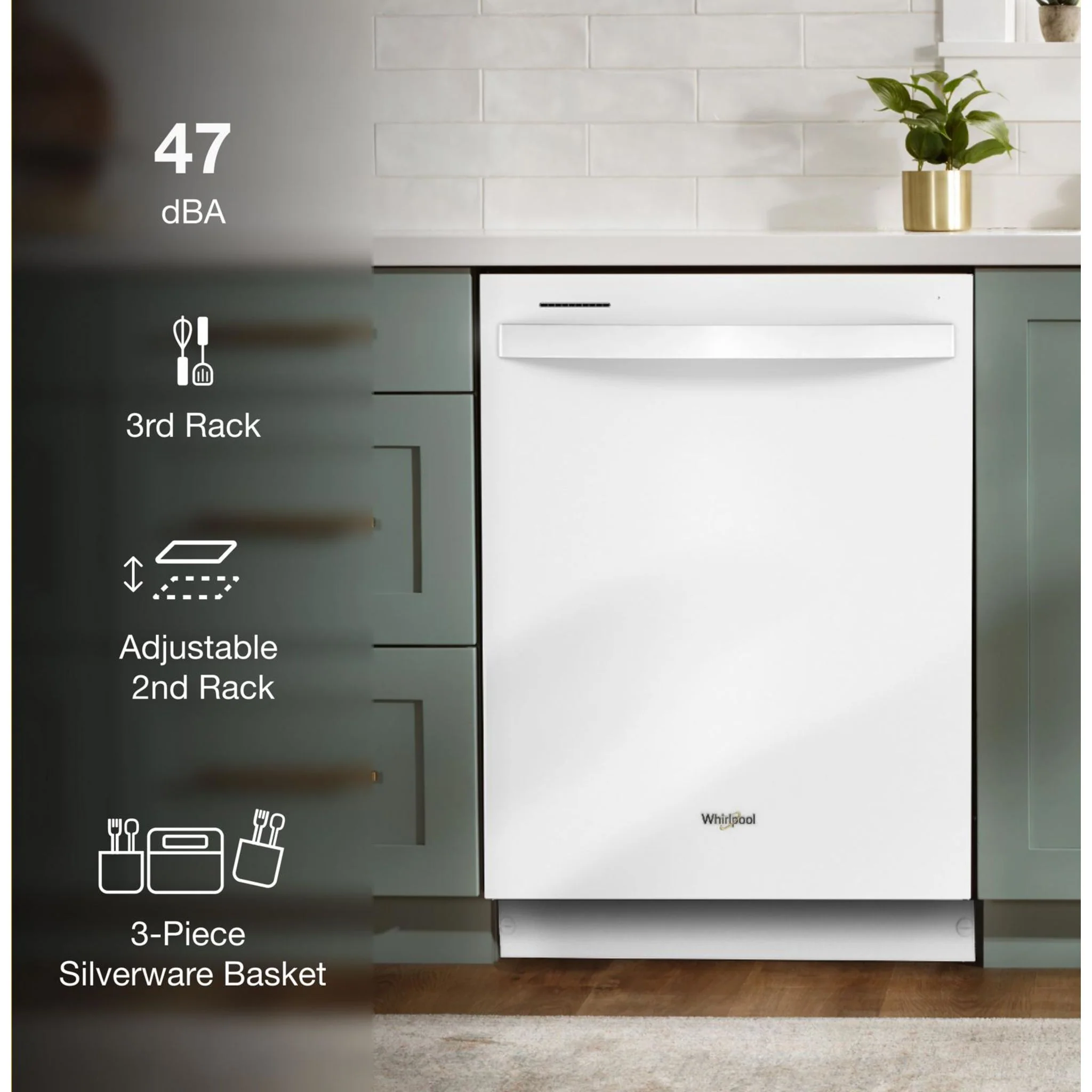 Whirlpool 24-Inch Dishwasher with AI Intelligent Wash - 47 dBA -White (WDT750SAKW) - Image 31