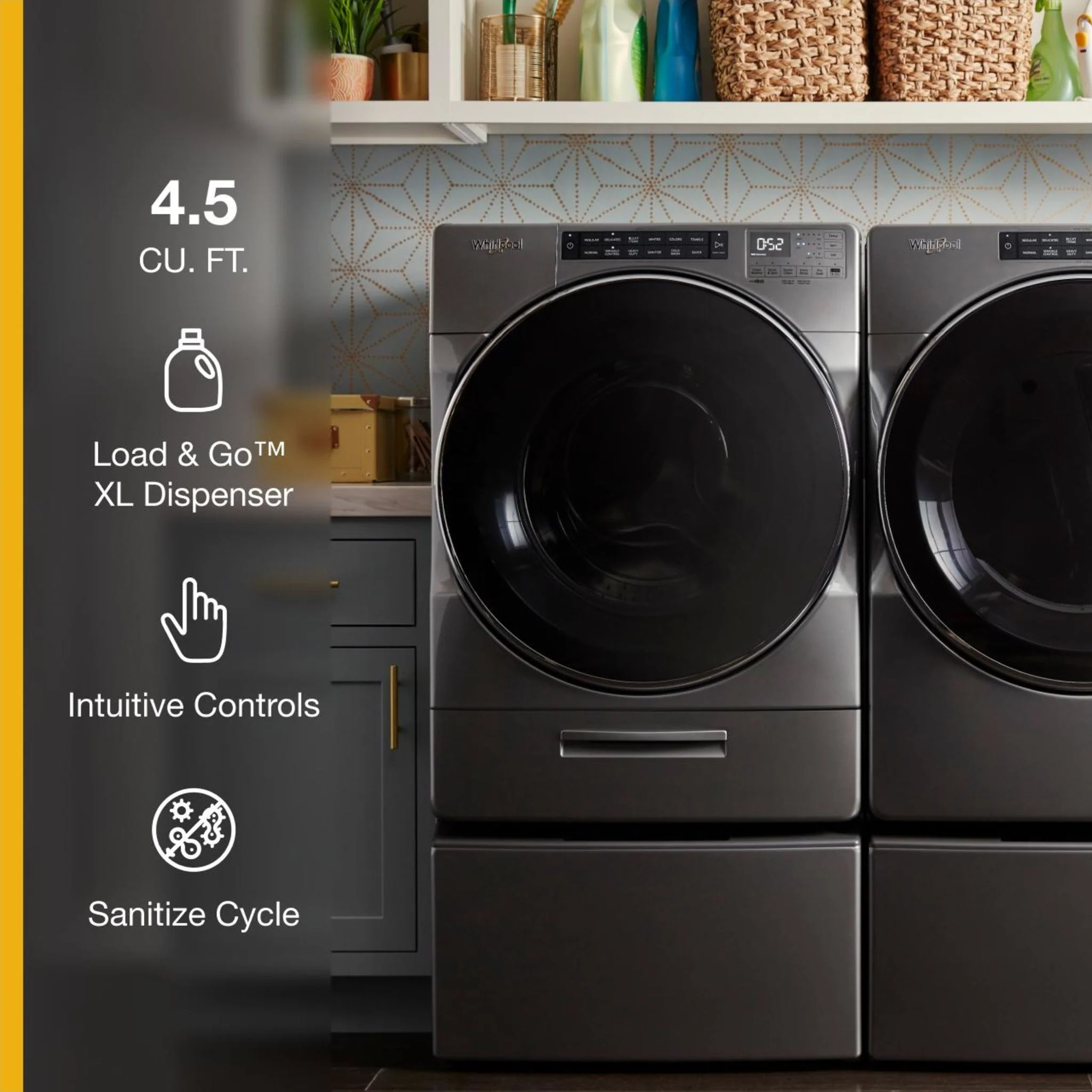 Whirlpool 5.2 cu. ft. I.E.C. Closet-Depth Front Load Washer with Load & Go XL Dispenser (WFW6620HC) - Image 32