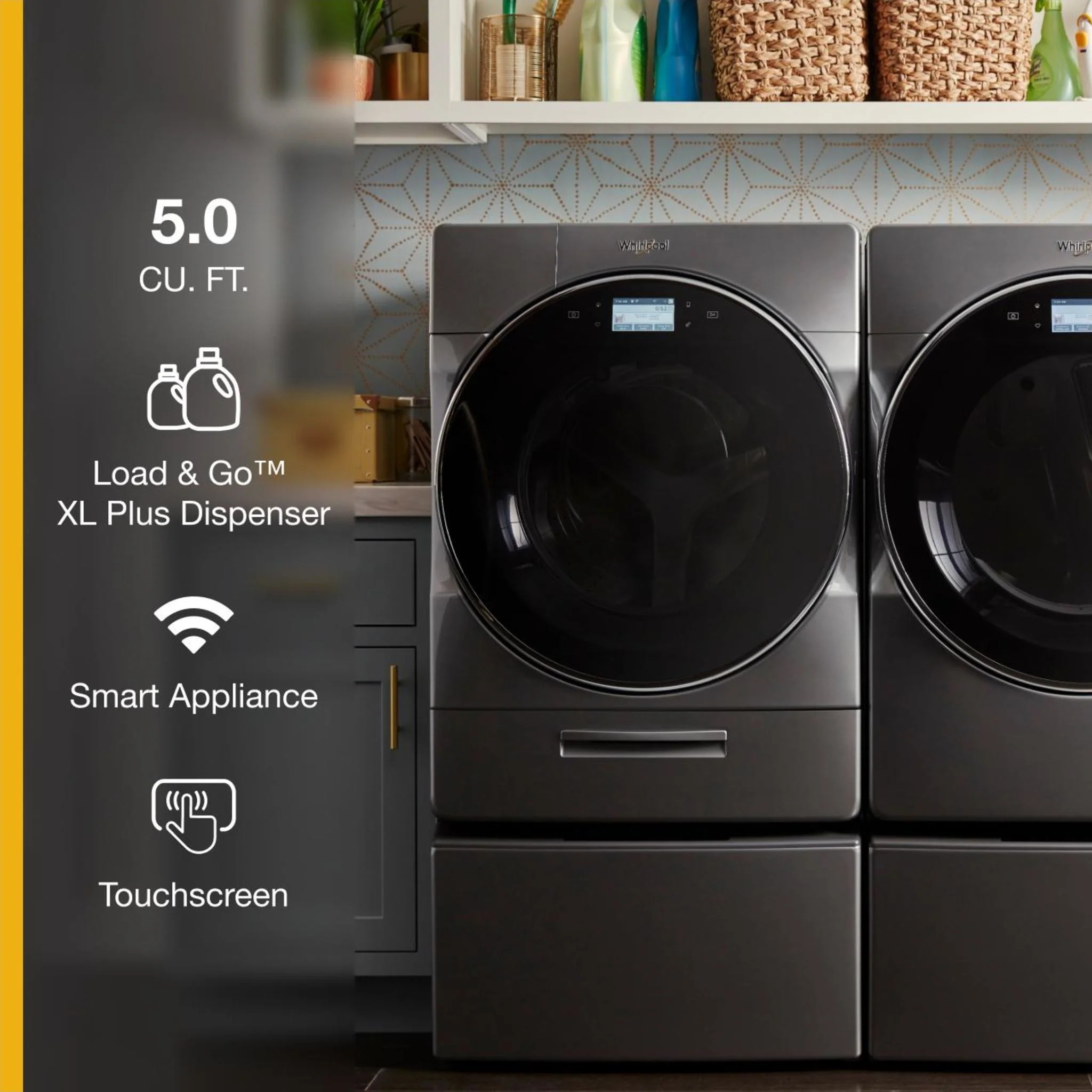 Whirlpool 5.8 cu. ft. I.E.C. Smart Front Load Washer with Load &amp; Go XL Plus Dispenser (WFW9620HC) - Image 34