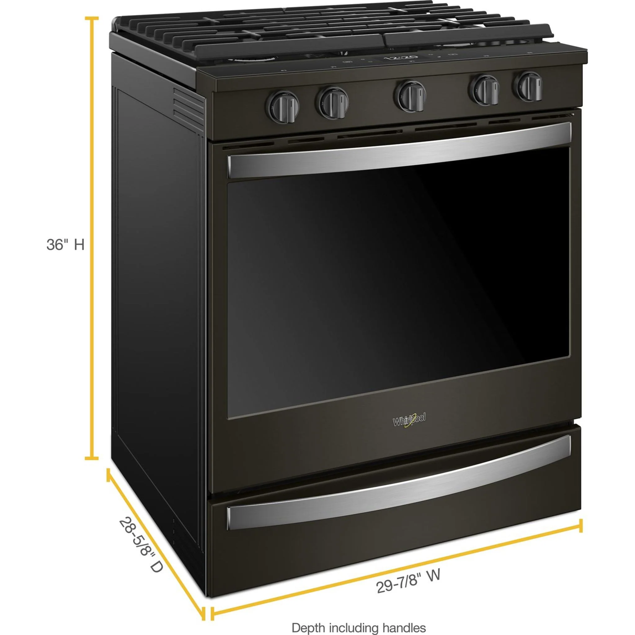 Whirlpool 5.8 cu.ft. Smart Slide-in Gas Range with Air Fry, when Connected - Black Stainless (WEG750H0HV) - Image 4