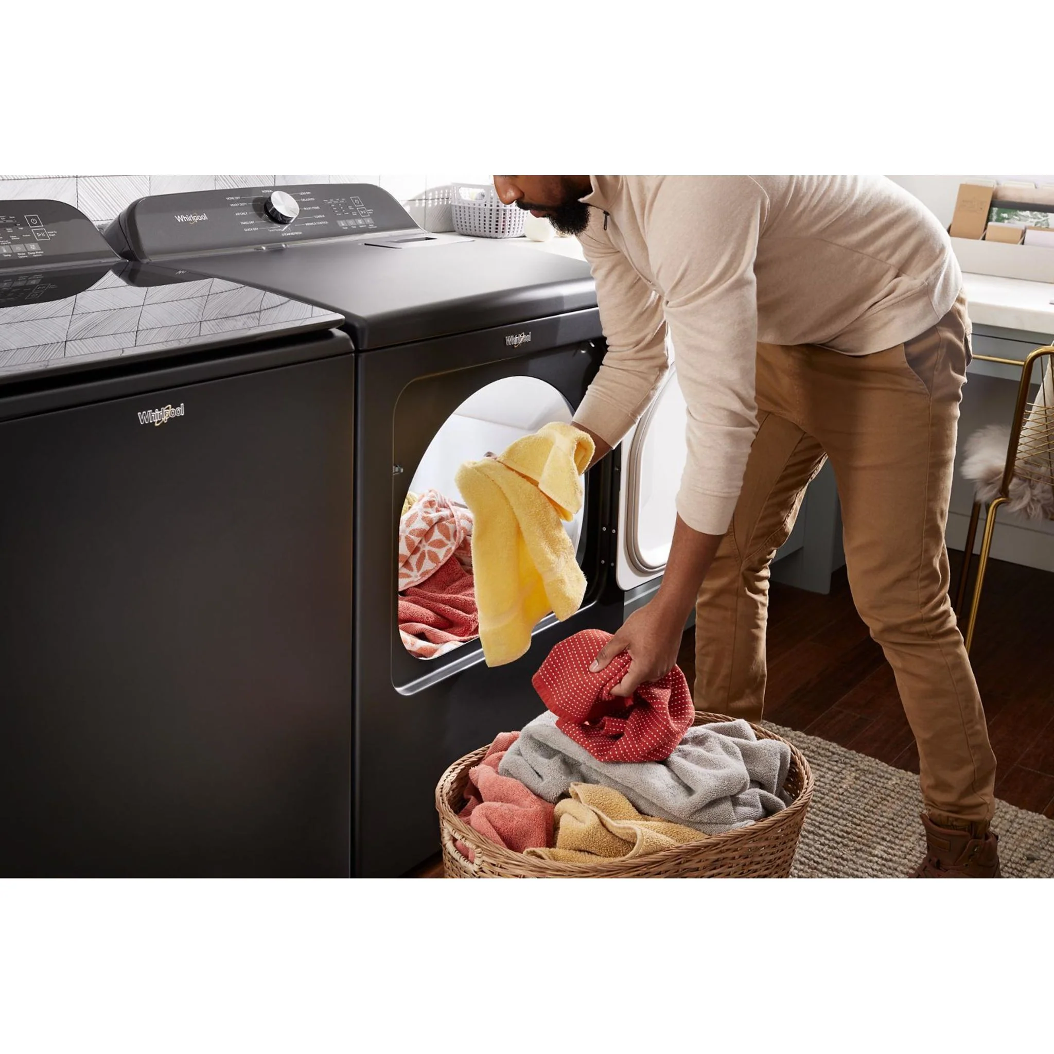 Whirlpool 7.0 Cu. Ft. Top Load Gas Dryer with Moisture Sensor -Volcano Black (WGD6150PB) - Image 19