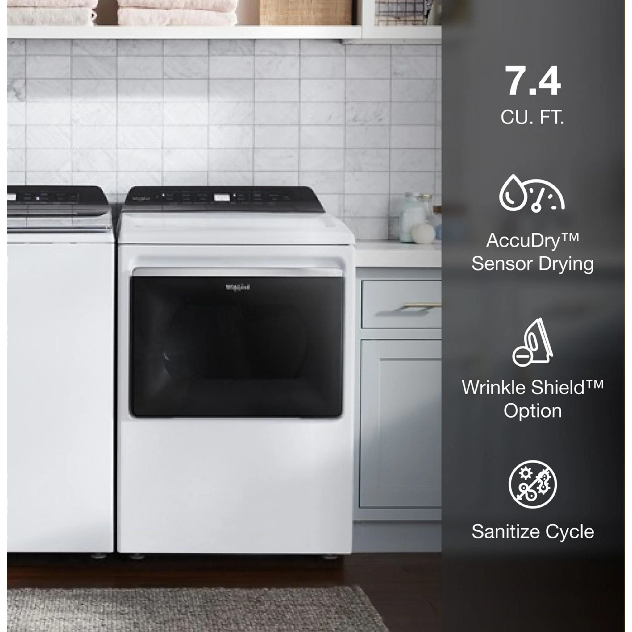 Whirlpool 7.4 cu. ft. Top Load Gas Dryer with Intuitive Controls (WGD5100HW) - Image 16