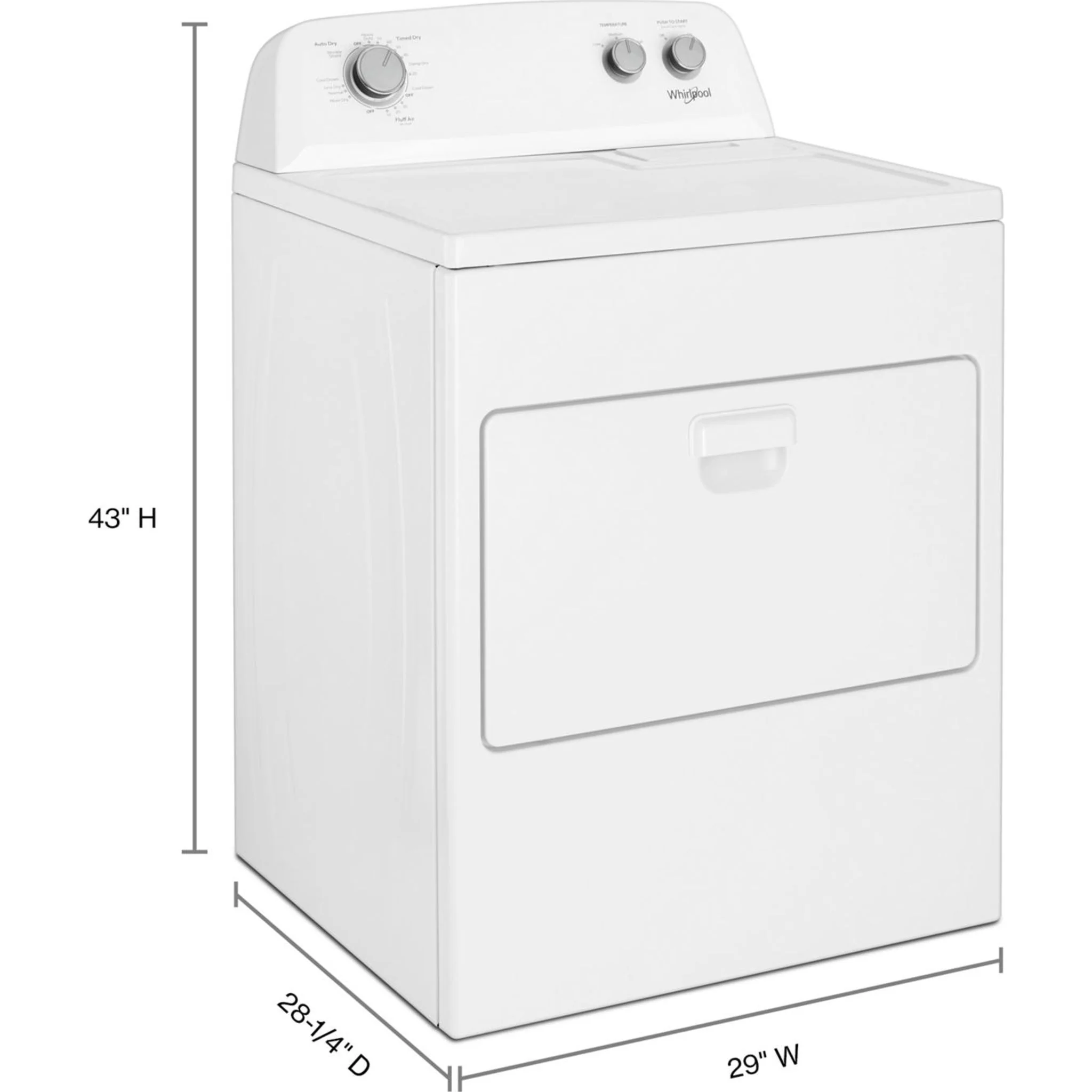 Whirlpool 7.0 cu. ft. Top Load Electric Dryer with AutoDry Drying System (YWED4850HW) - Image 26