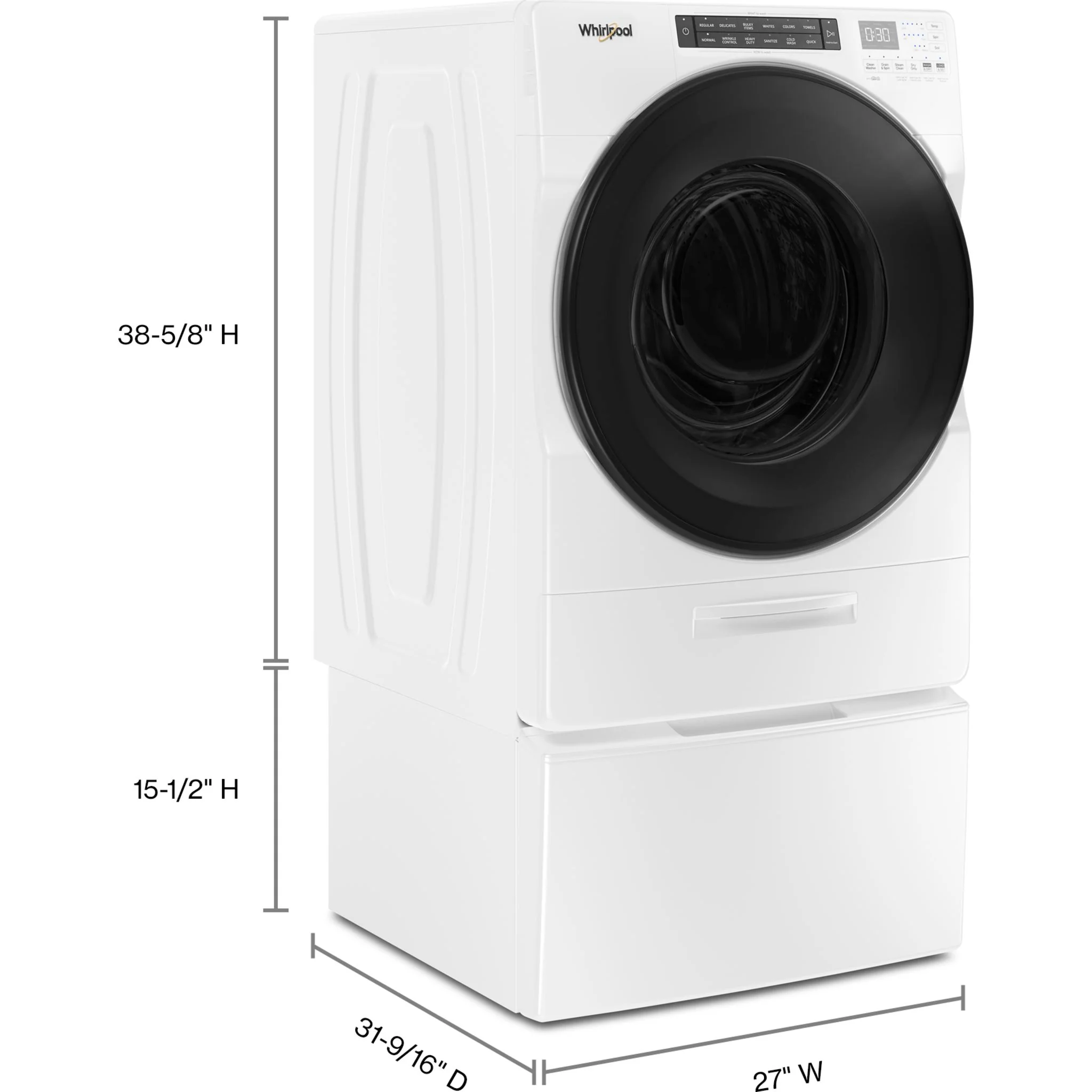 Whirlpool 5.2 Cu. Ft. Ventless All In One Washer Dryer -White (WFC682CLW) - Image 15