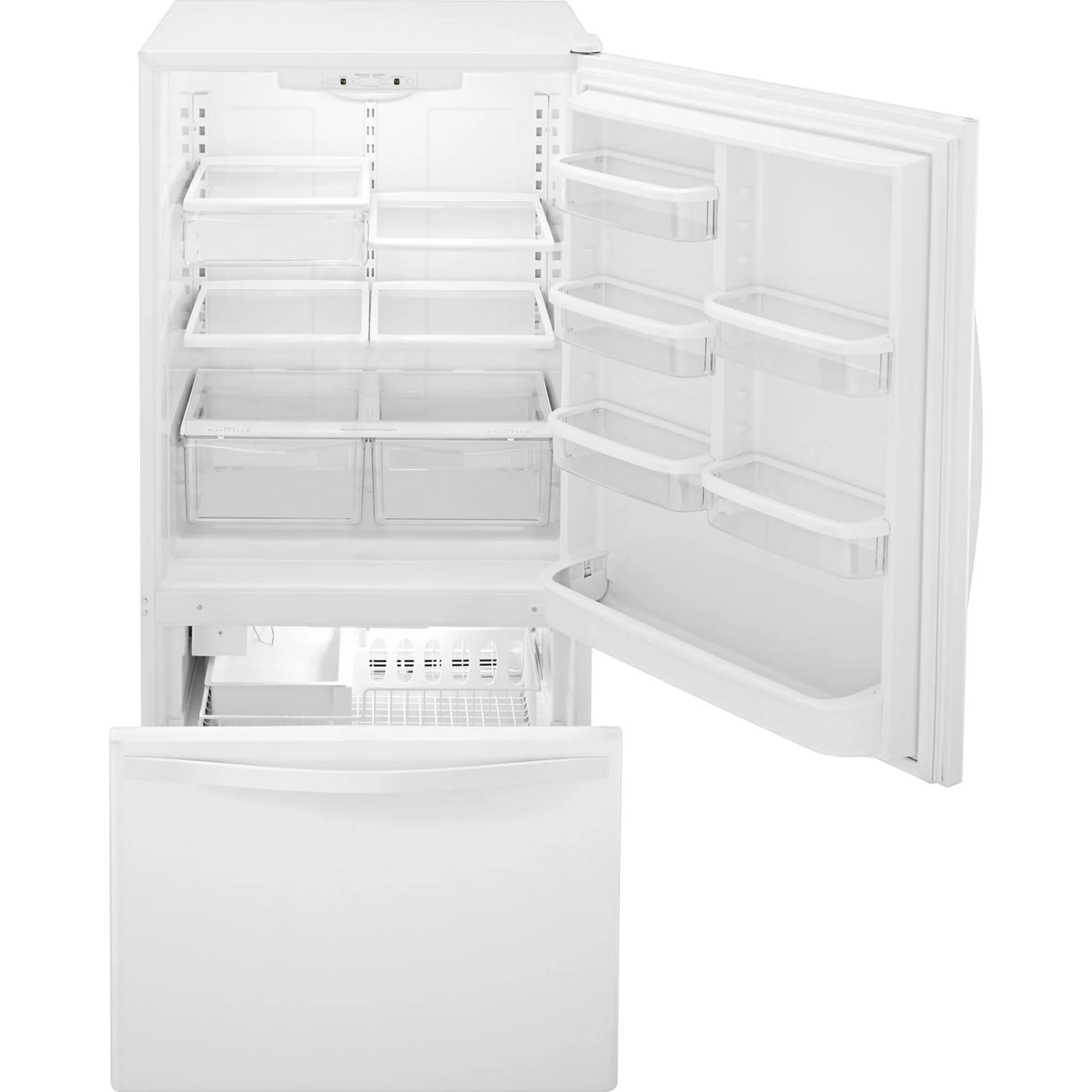 Whirlpool 22 cu. ft. Bottom-Freezer Refrigerator with Freezer Drawer -White-on-White (WRB322DMBW) - Image 35